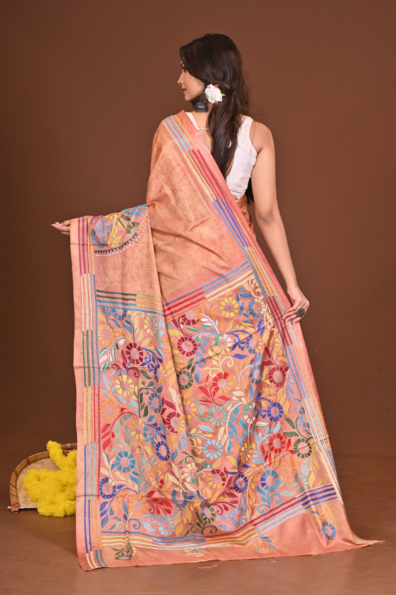 GOLAPIGANDHA BLENDED SILK KANTHA SAREE Thumbnail