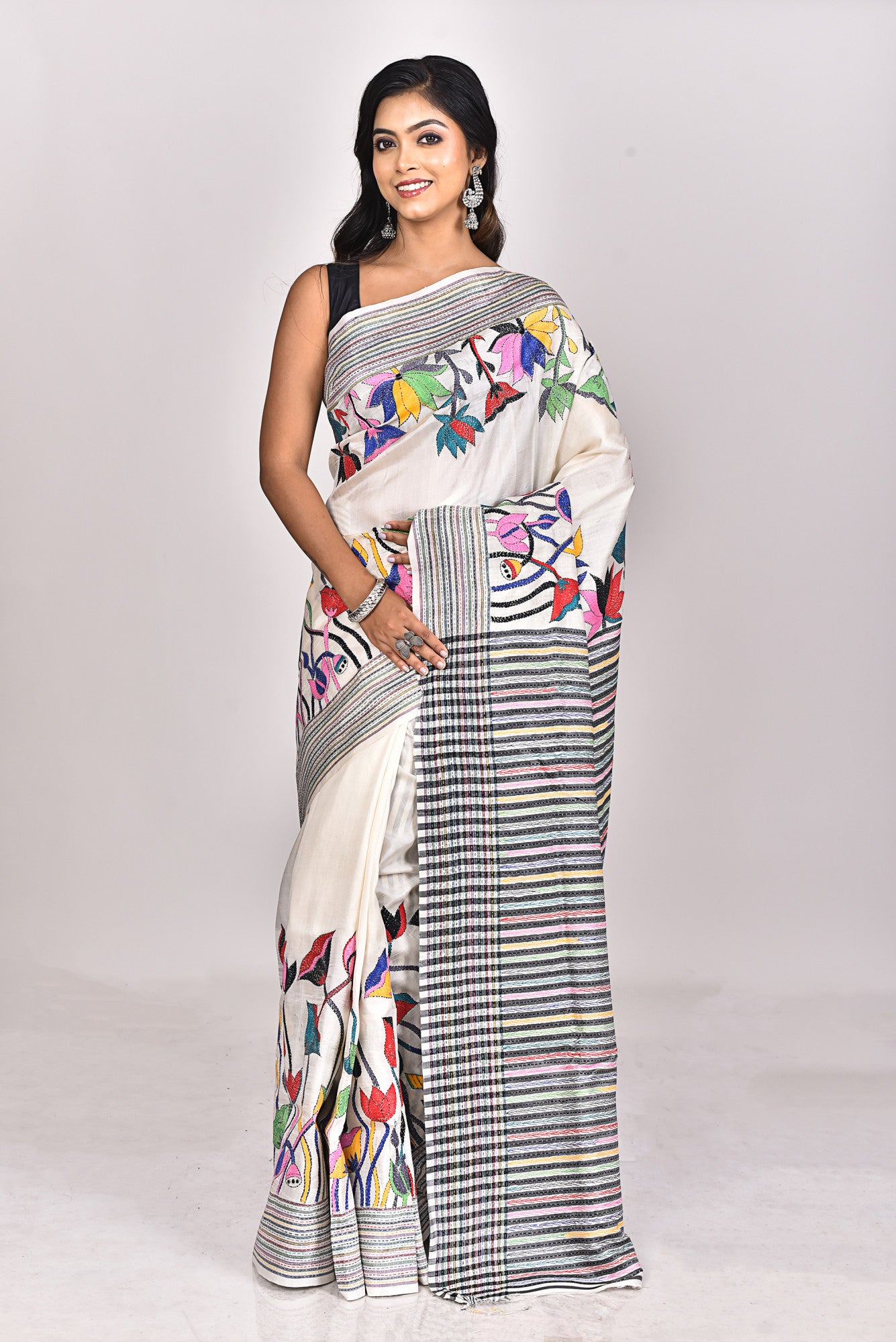 JALCHURI SILK KANTHA SAREE