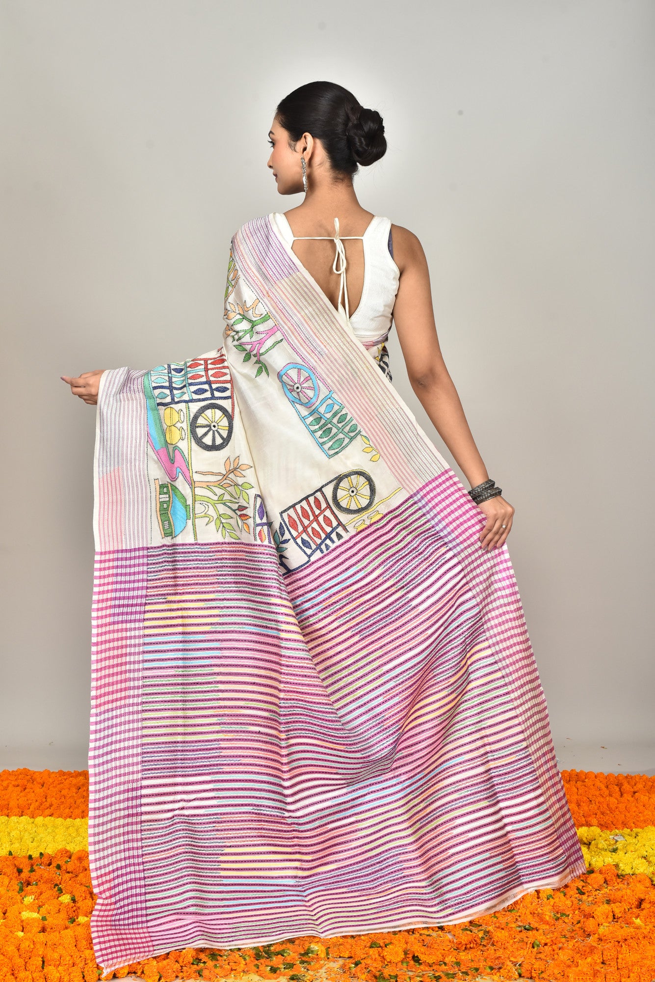 JALCHURI VORAT SILK KANTHA SAREE Thumbnail