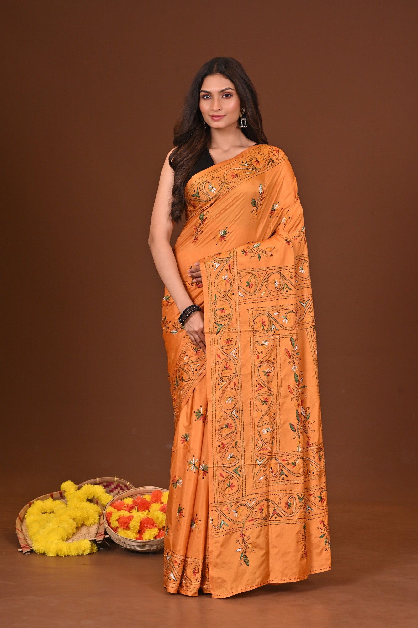 Kanakjyoti Blended Silk Kantha Saree Thumbnail