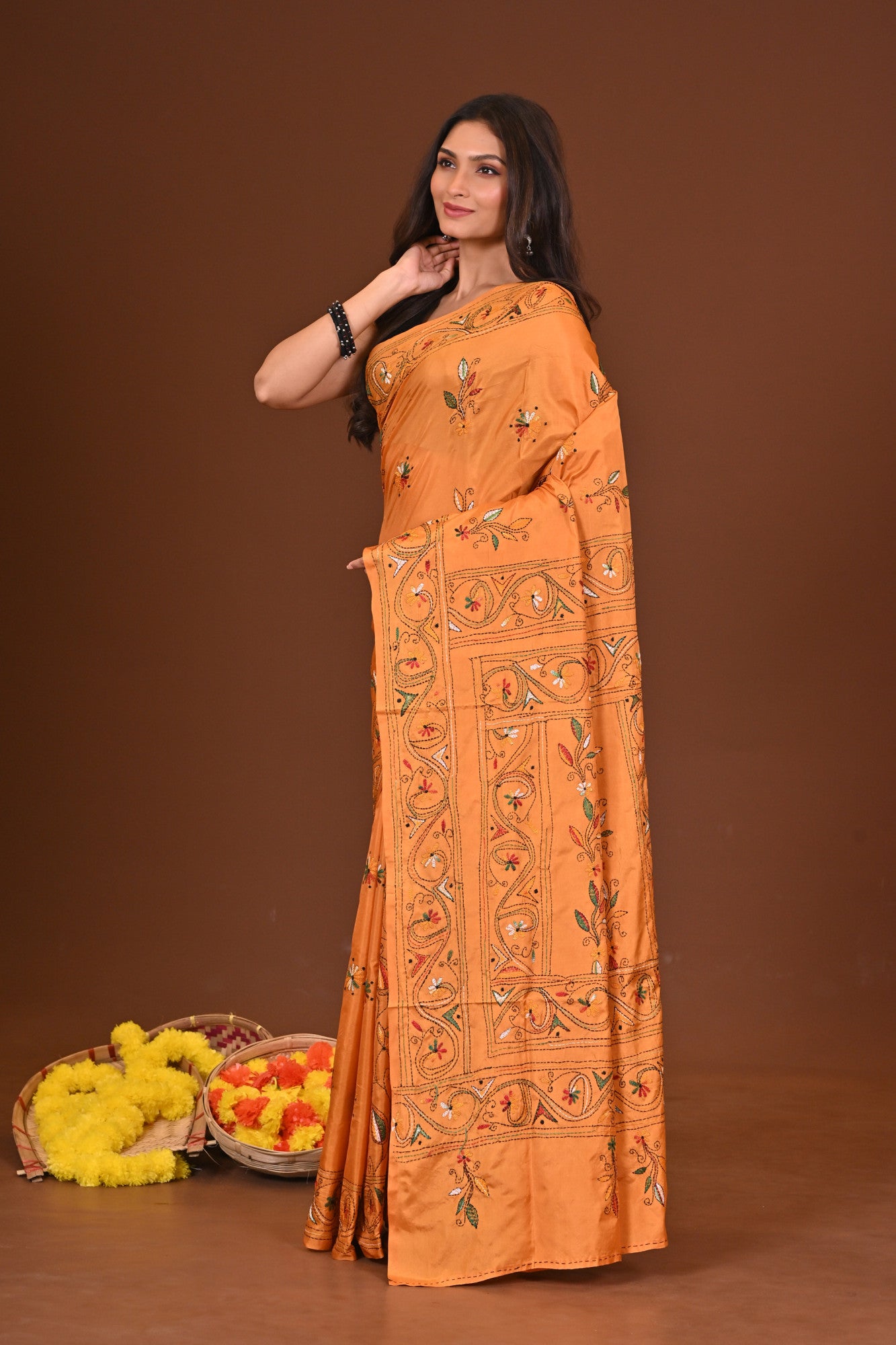 Kanakjyoti Blended Silk Kantha Saree Thumbnail