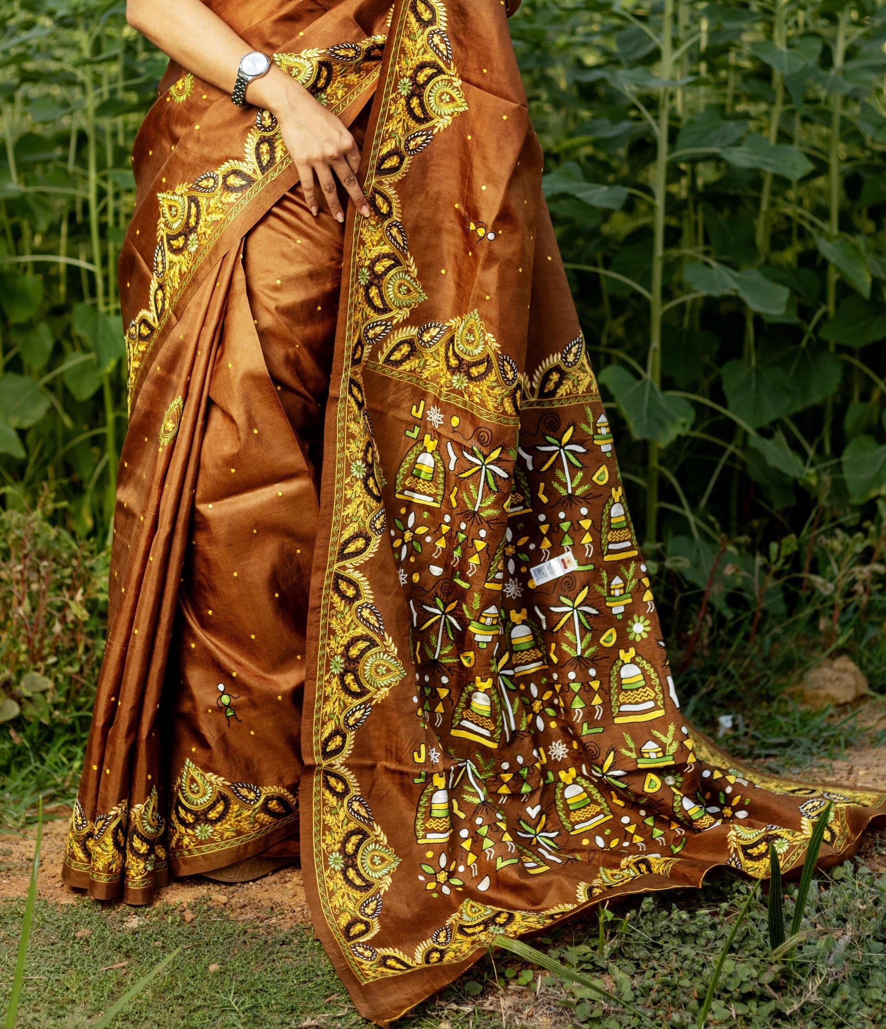 Kashmiri Work Silk Kantha Saree Thumbnail
