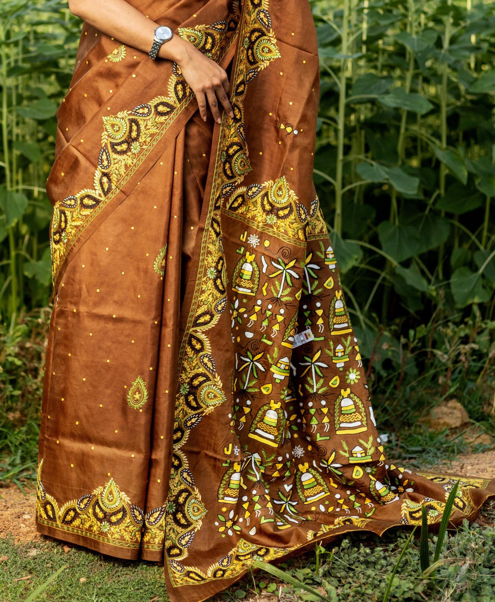 PURE SILK KANTHA SAREE