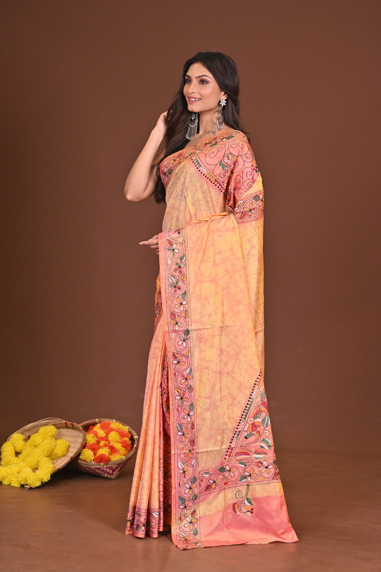 KOMOLSHARINI BLENDED SILK KANTHA SAREE Thumbnail