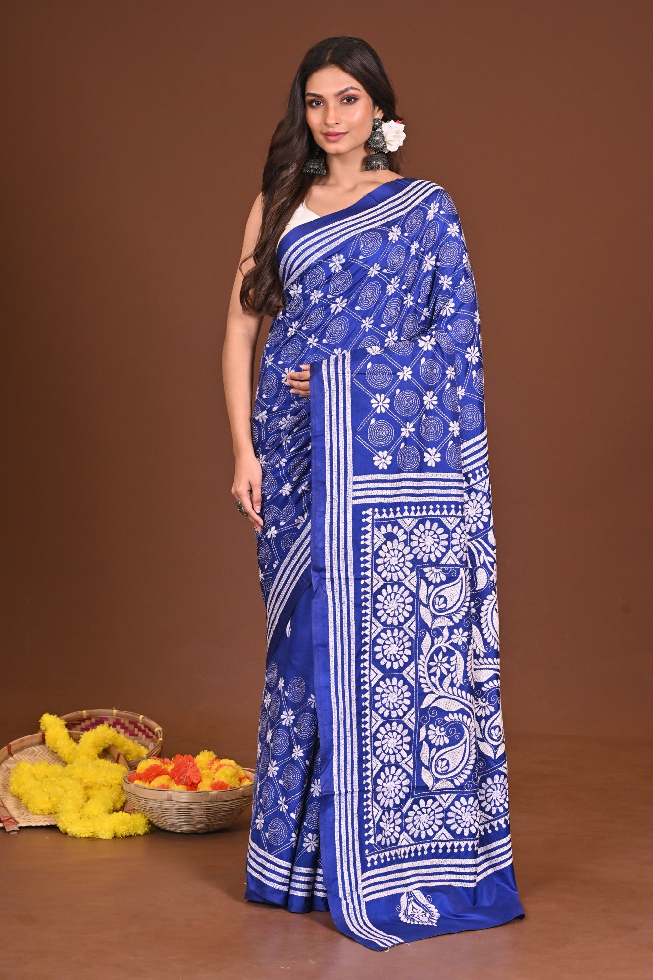MOHONAMANTRA BLENDED SILK KANTHA SAREE