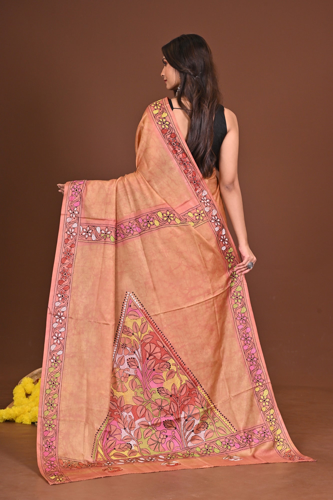 MRIDULADEVI  BLENDED SILK KANTHA SAREE Thumbnail