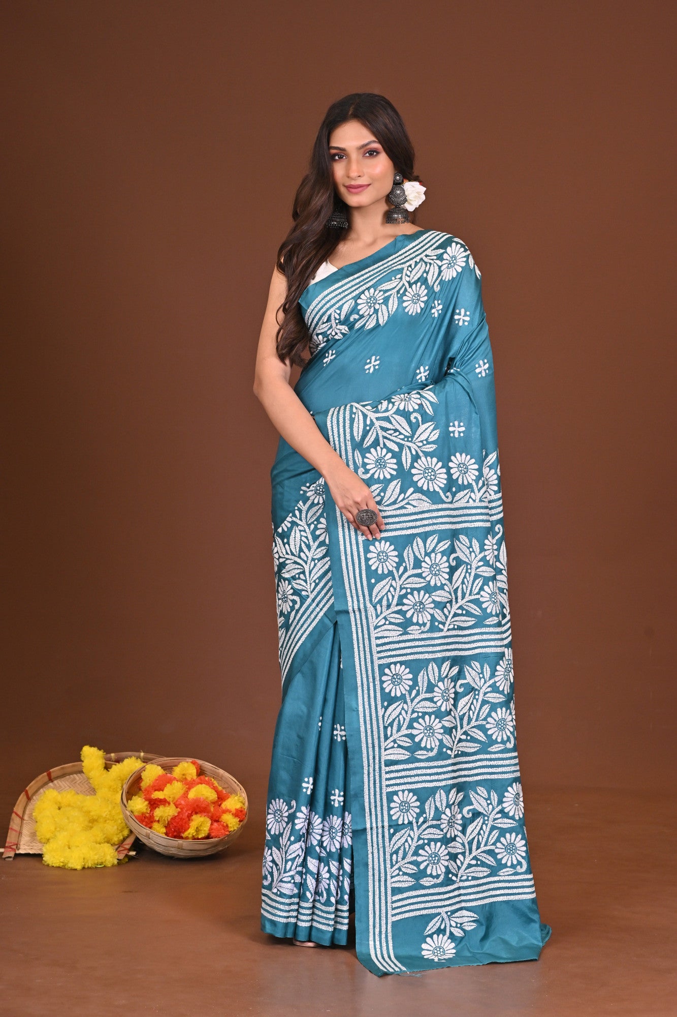 NANDINI BLENDED SILK KANTHA SAREE