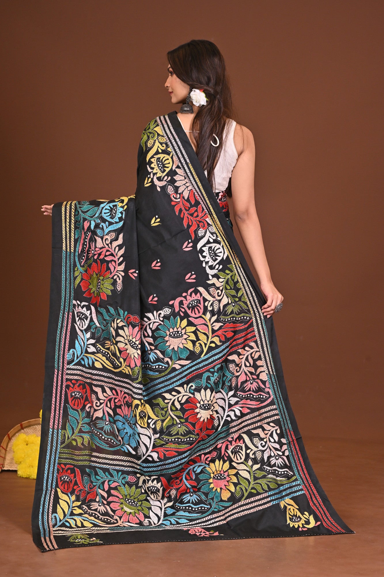 NISHITHNANDINI BLENDED SILK KANTHA SAREE Thumbnail
