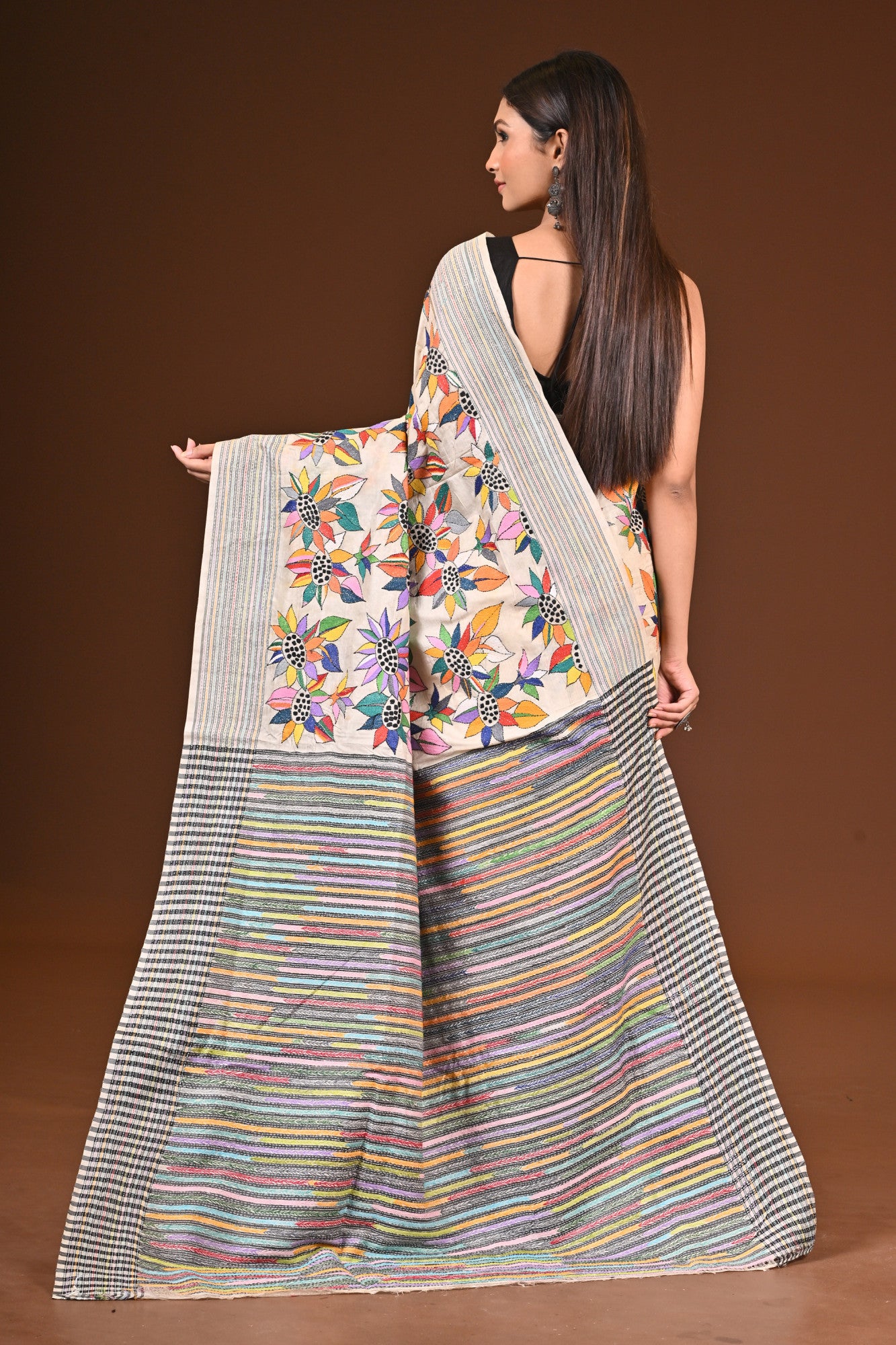 PURE SILK JALCHURI ALLOVER  KANTHA SAREE Thumbnail