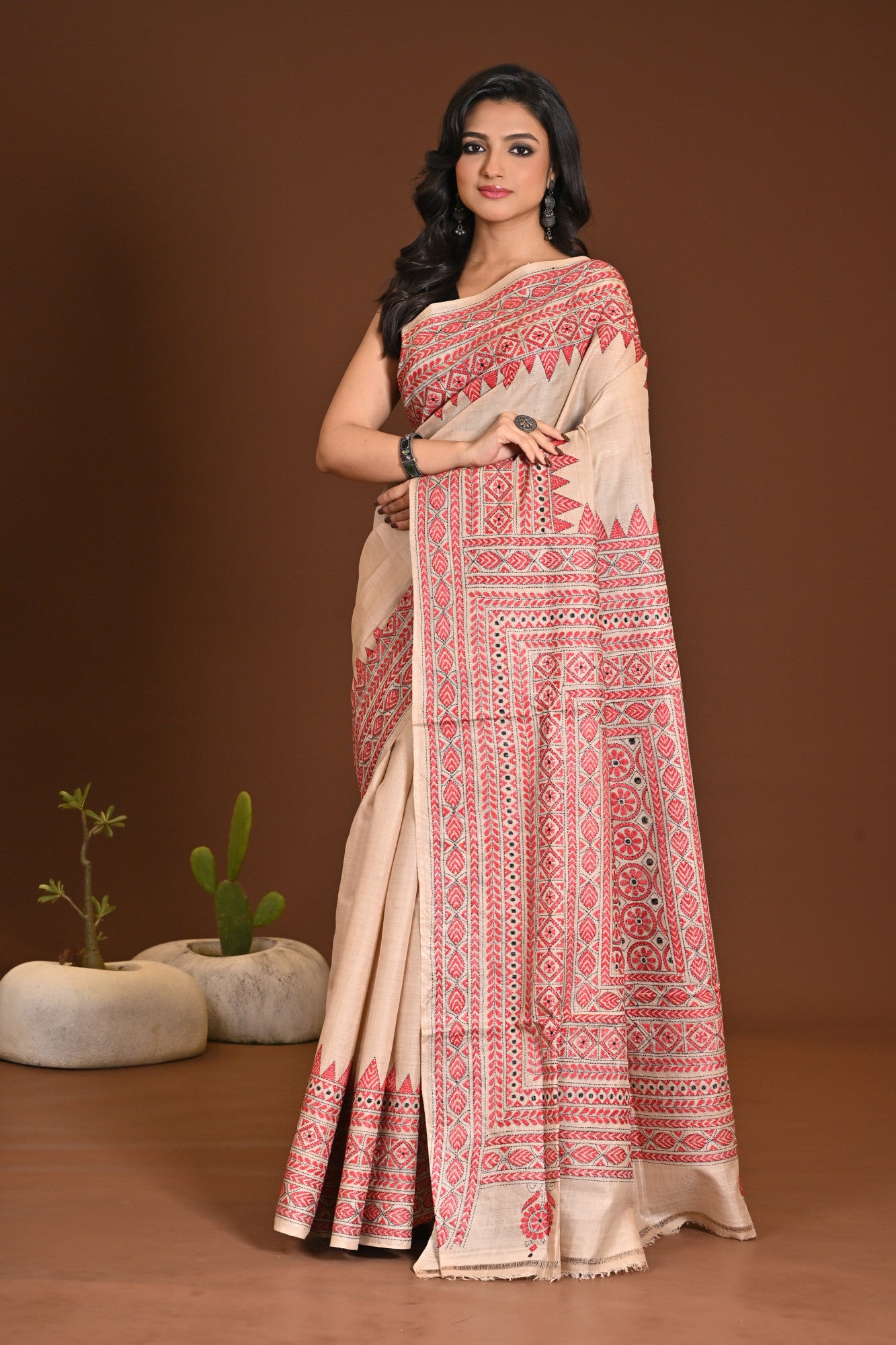 PURE SILK KANTHA SAREE Thumbnail