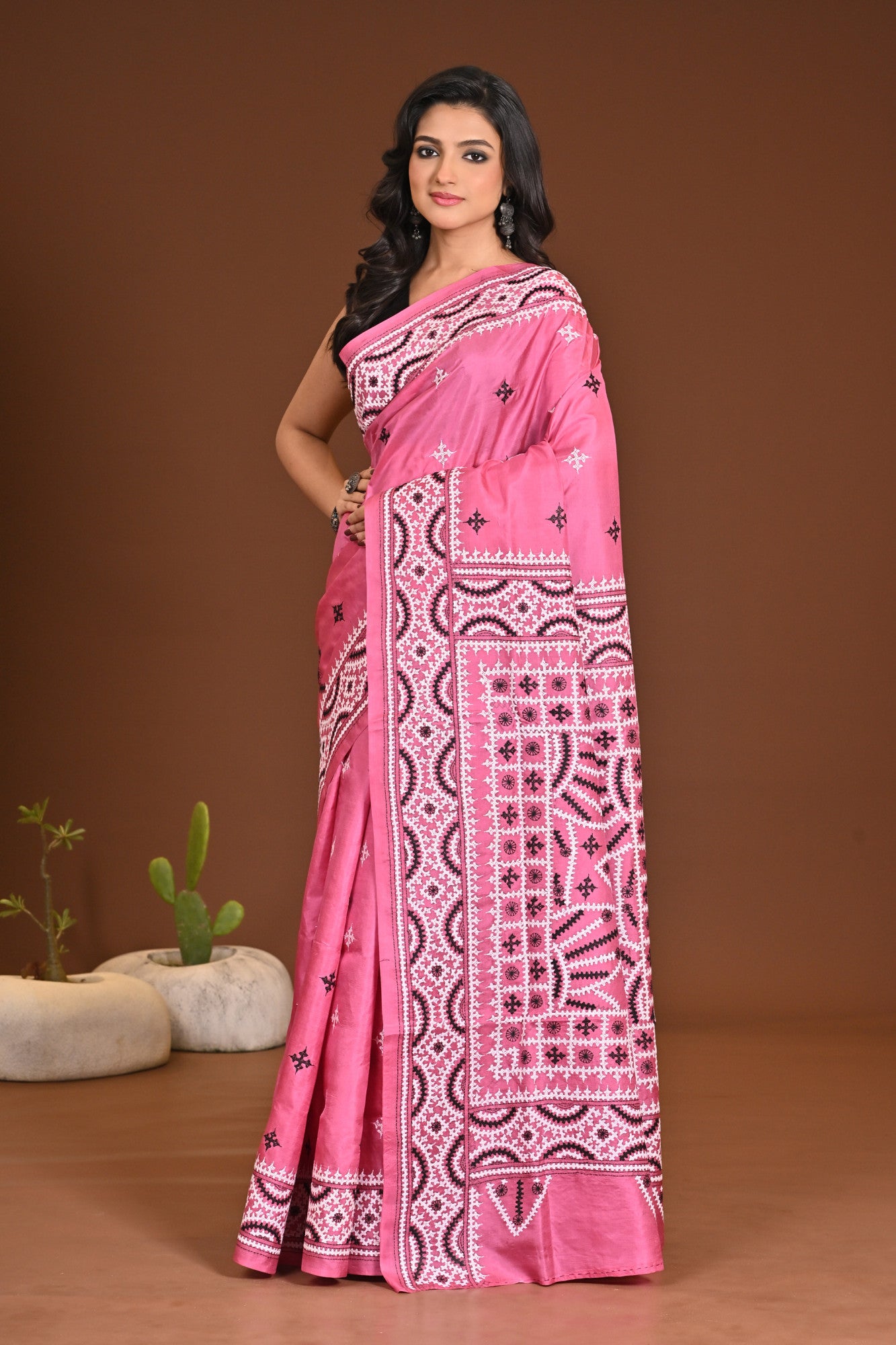 PURE SILK KANTHA SAREE