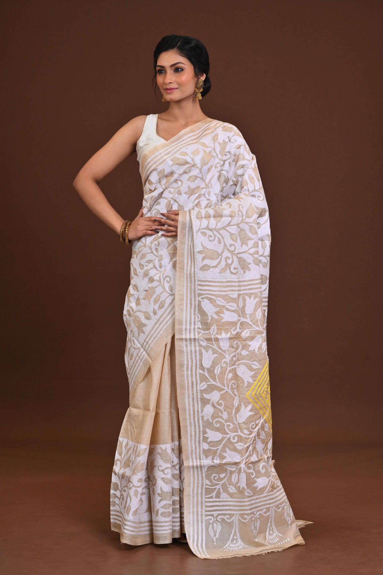 Pure Silk Kantha Saree Thumbnail