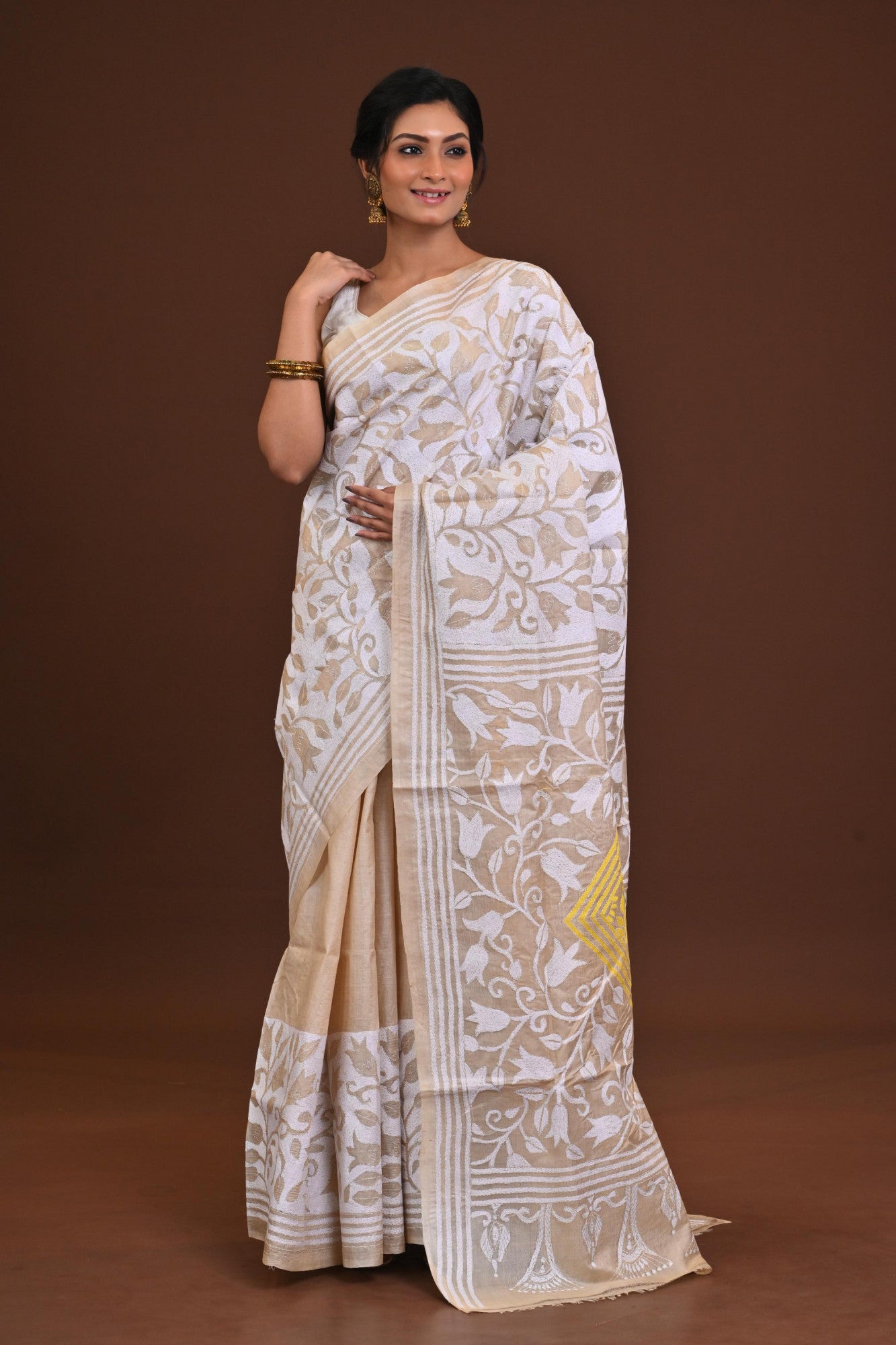 Pure Silk Kantha Saree Thumbnail