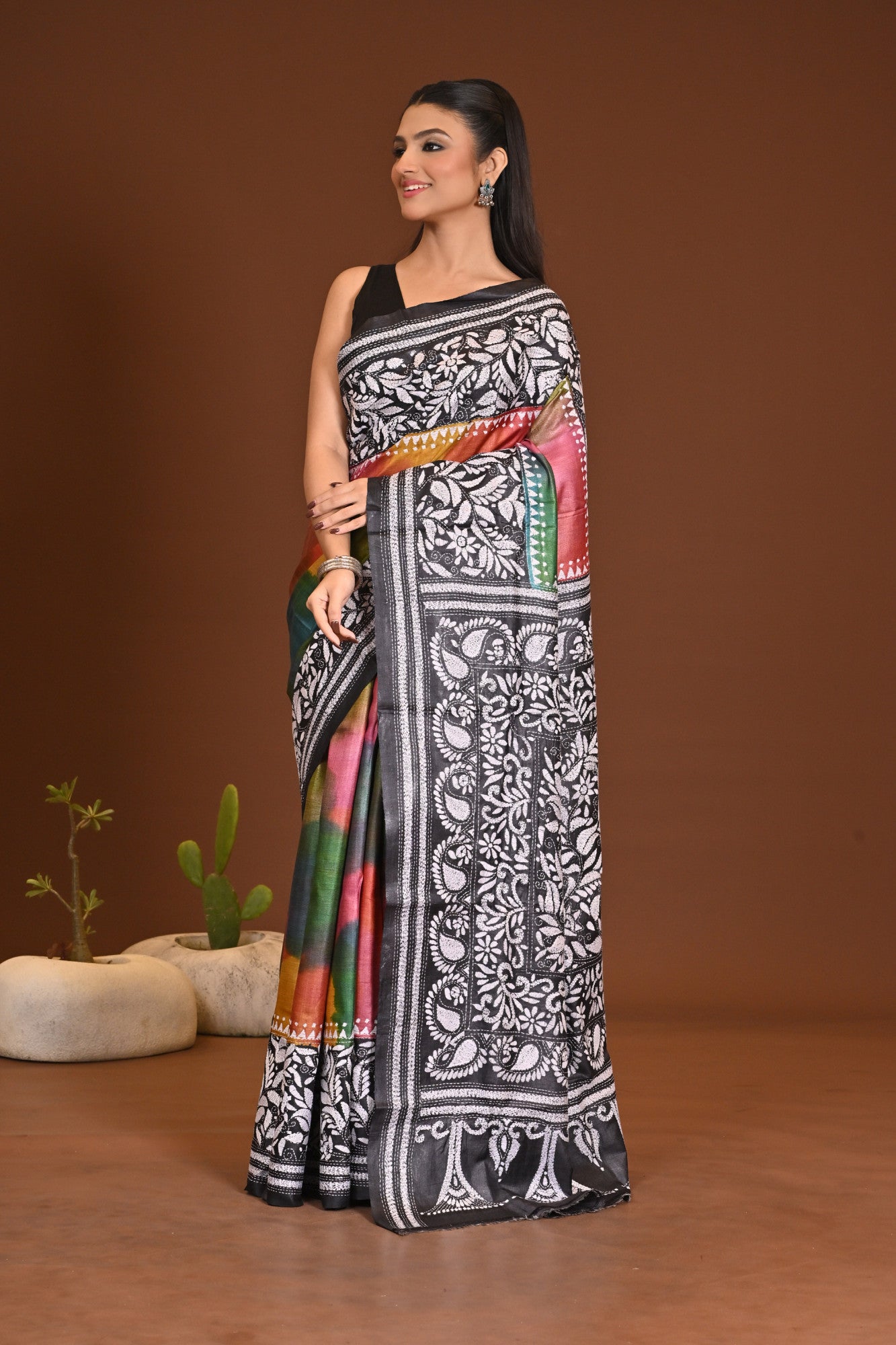 PURE SILK KANTHA SAREE Thumbnail