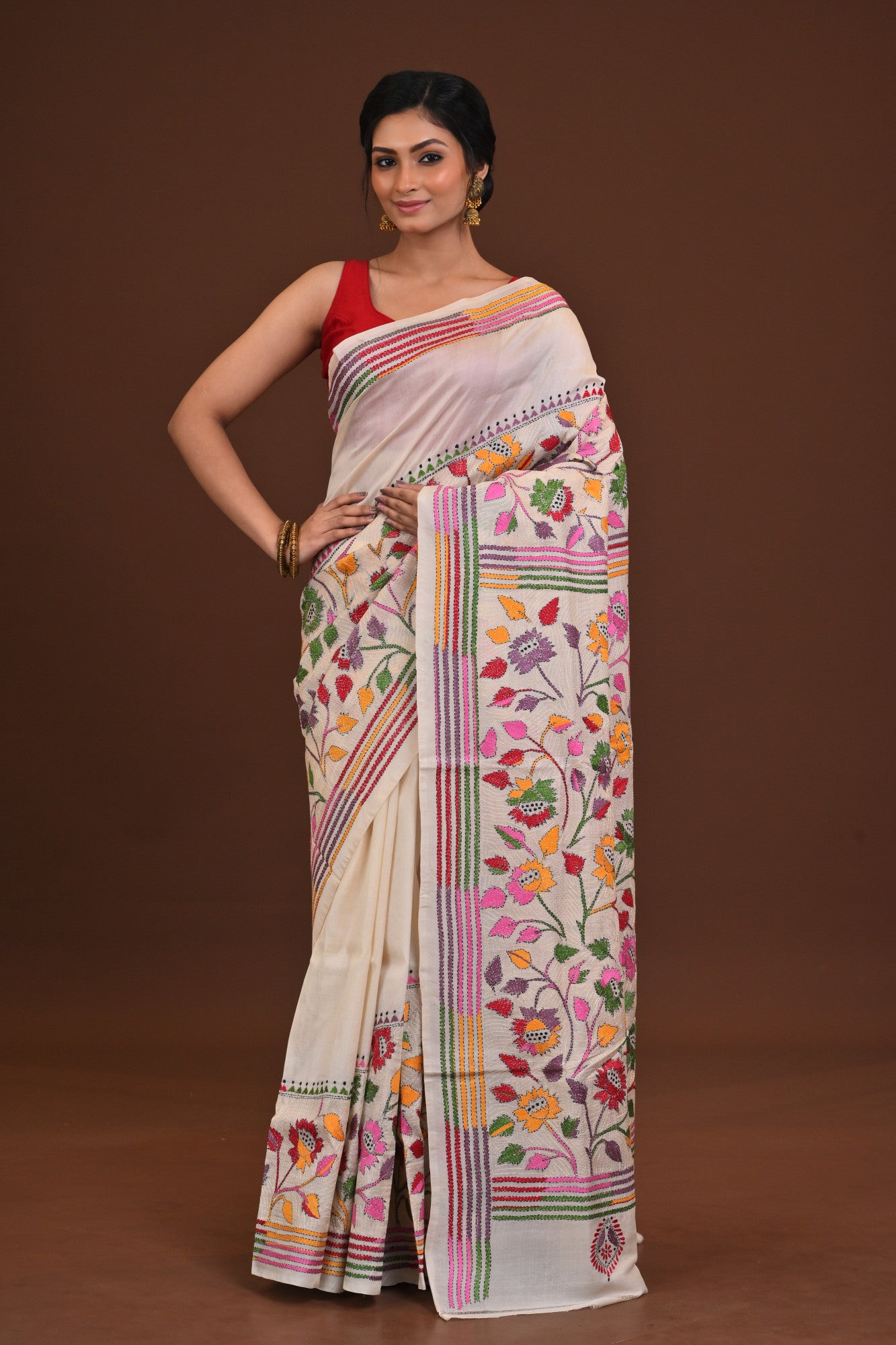 Pure Silk Kantha Saree