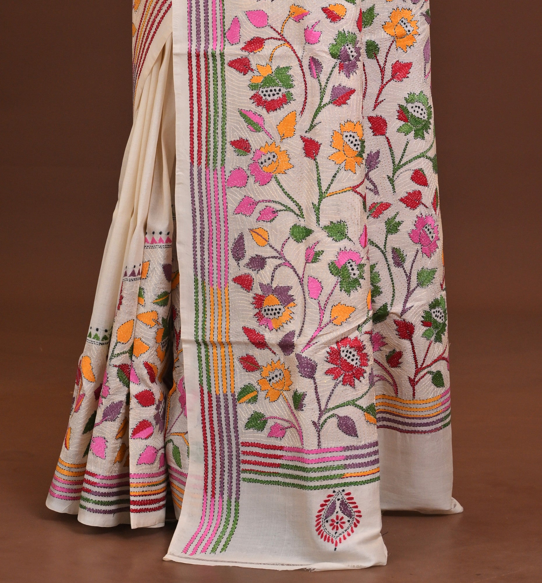 Pure Silk Kantha Saree Thumbnail