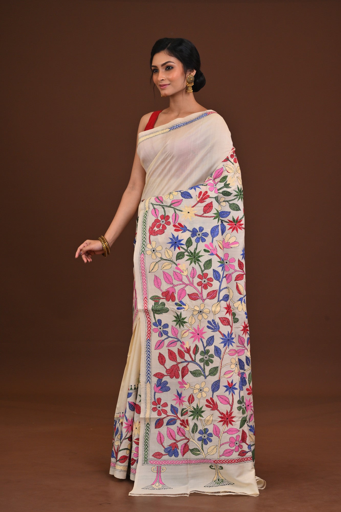 Pure Silk Kantha Saree