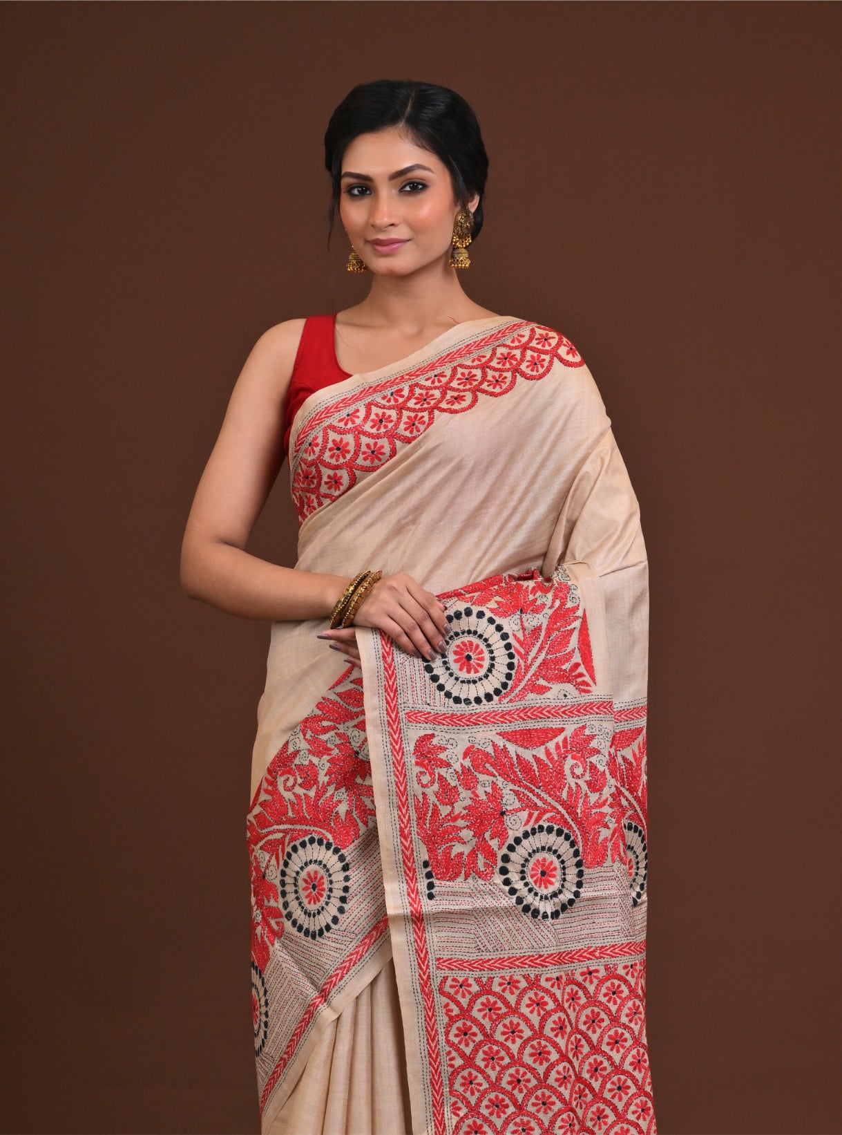 Pure Silk Kantha Saree