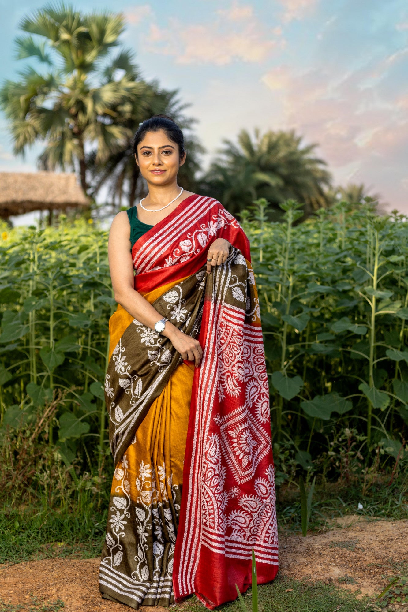 Pure Silk Kantha Saree Thumbnail