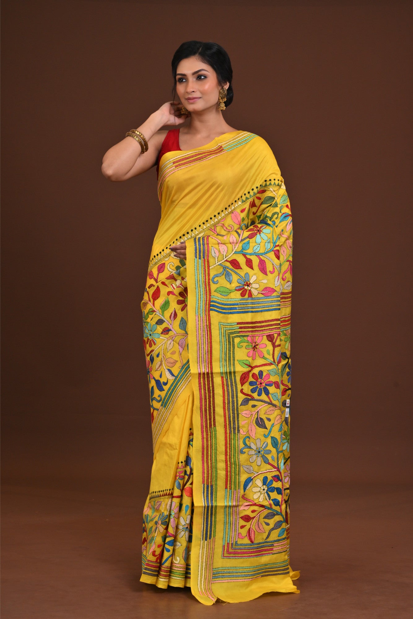Pure Silk Kantha Saree Thumbnail
