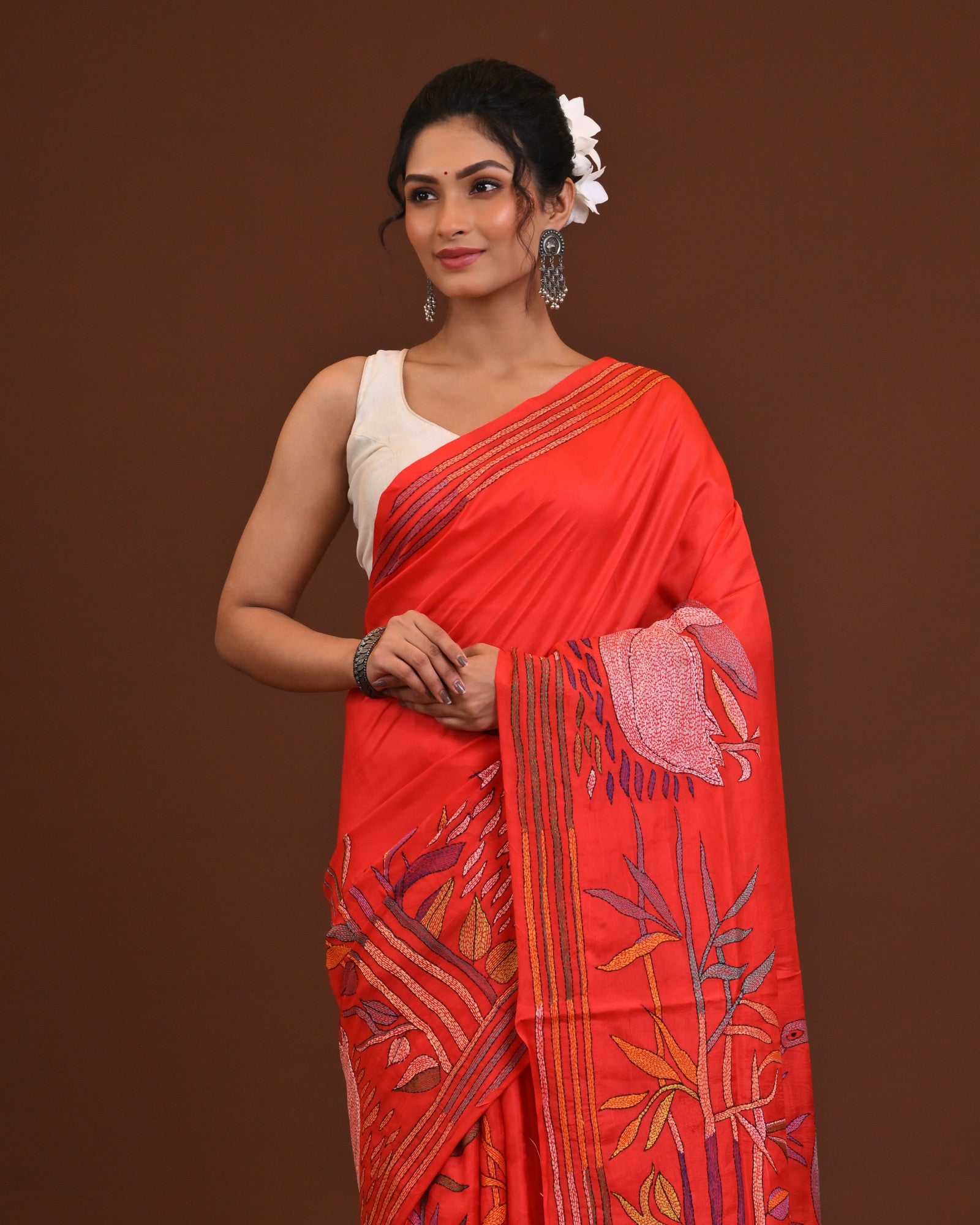 Pure Silk Kantha Saree Thumbnail