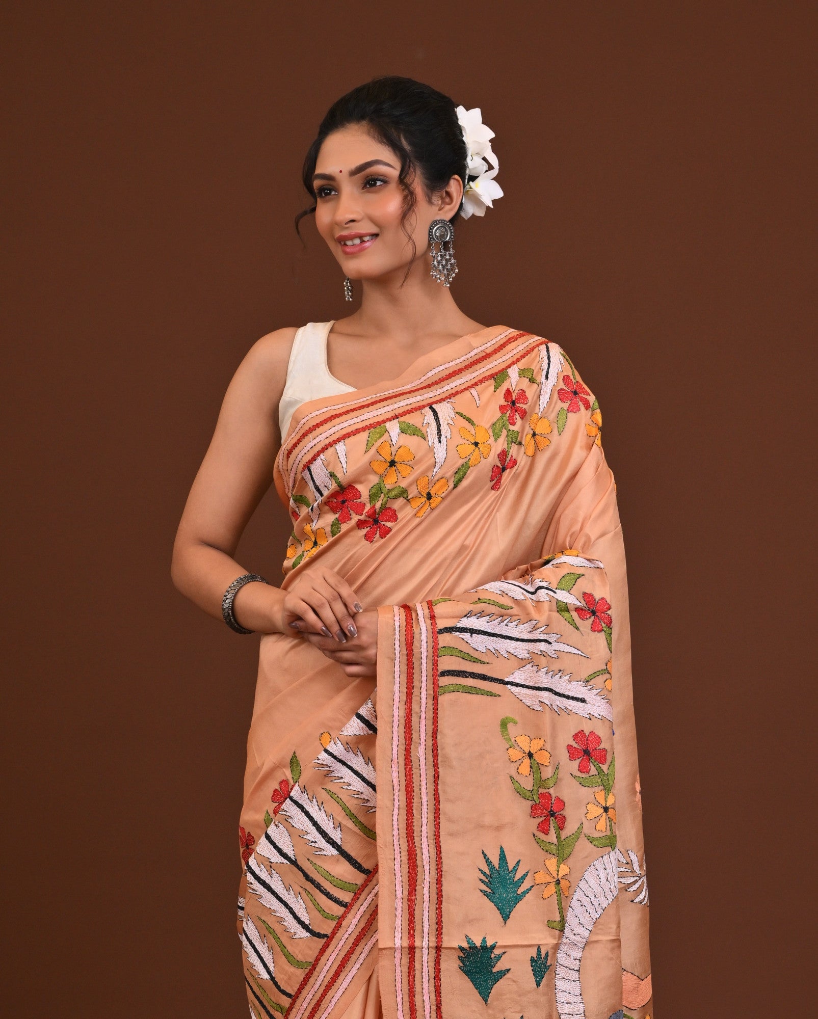 Pure Silk Kantha Saree Thumbnail