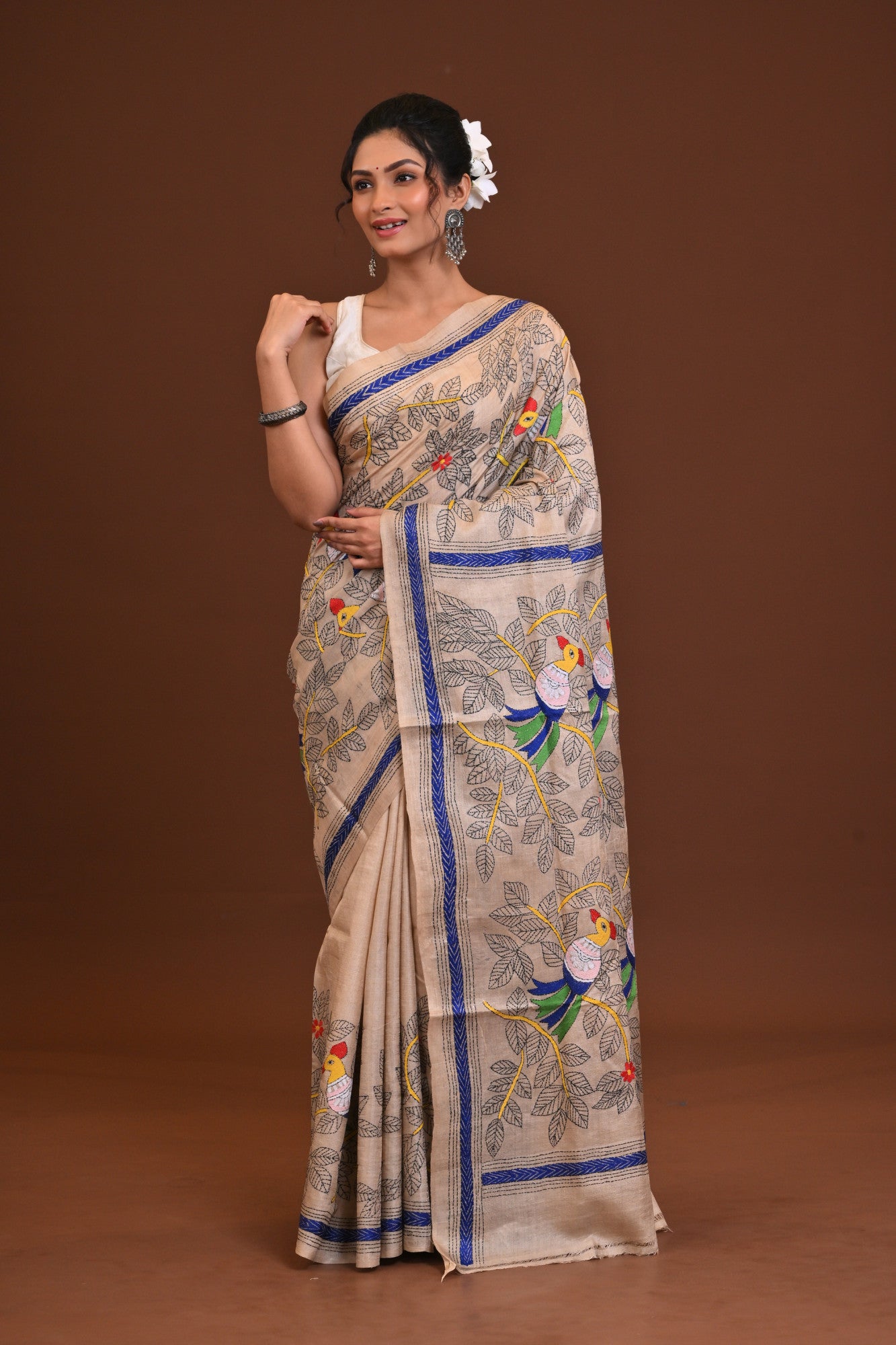 Pure Silk Kantha Saree Thumbnail