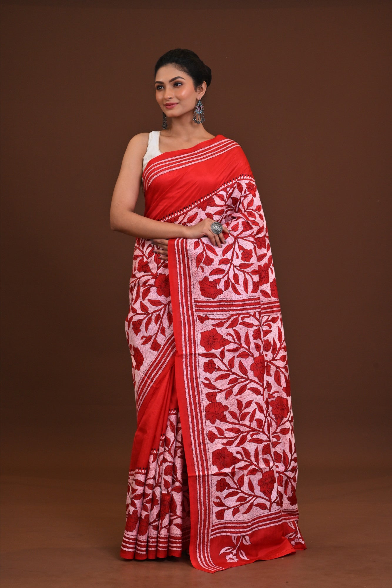Pure Silk Kantha Saree Thumbnail
