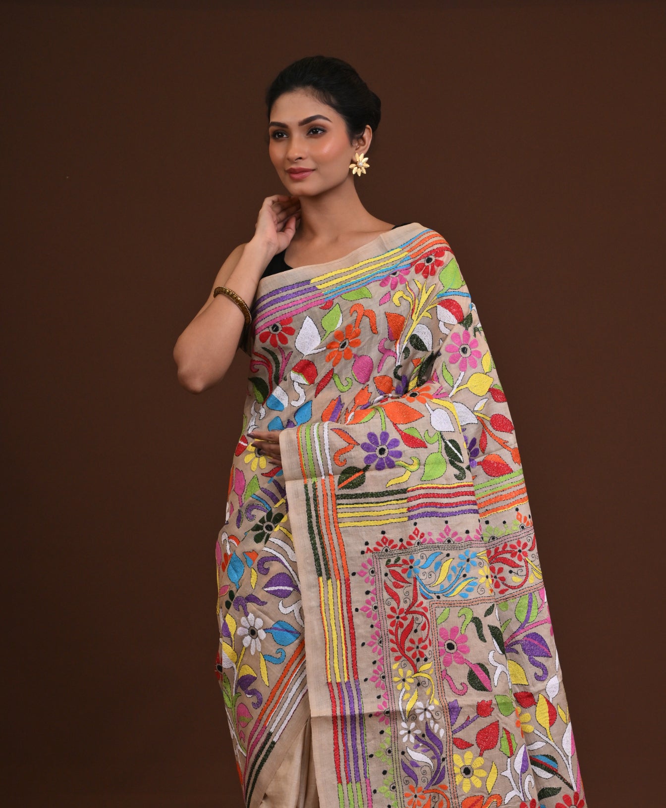 Pure Silk Kantha Saree