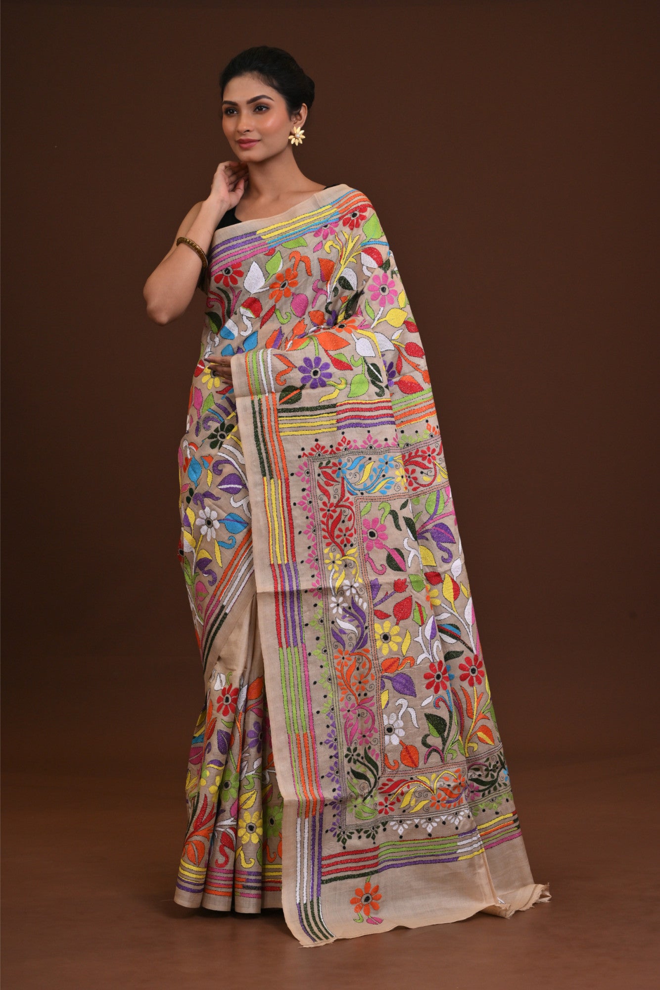 Gachi By Gachi Silk Kantha Saree Thumbnail