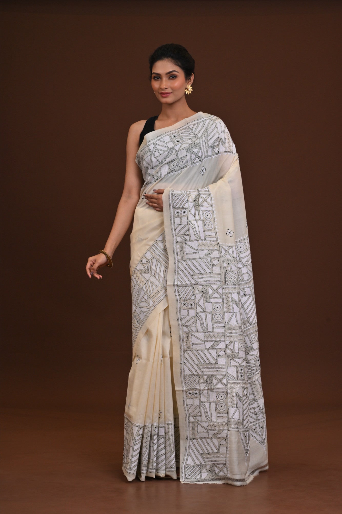 Pure Silk Kantha Saree Thumbnail