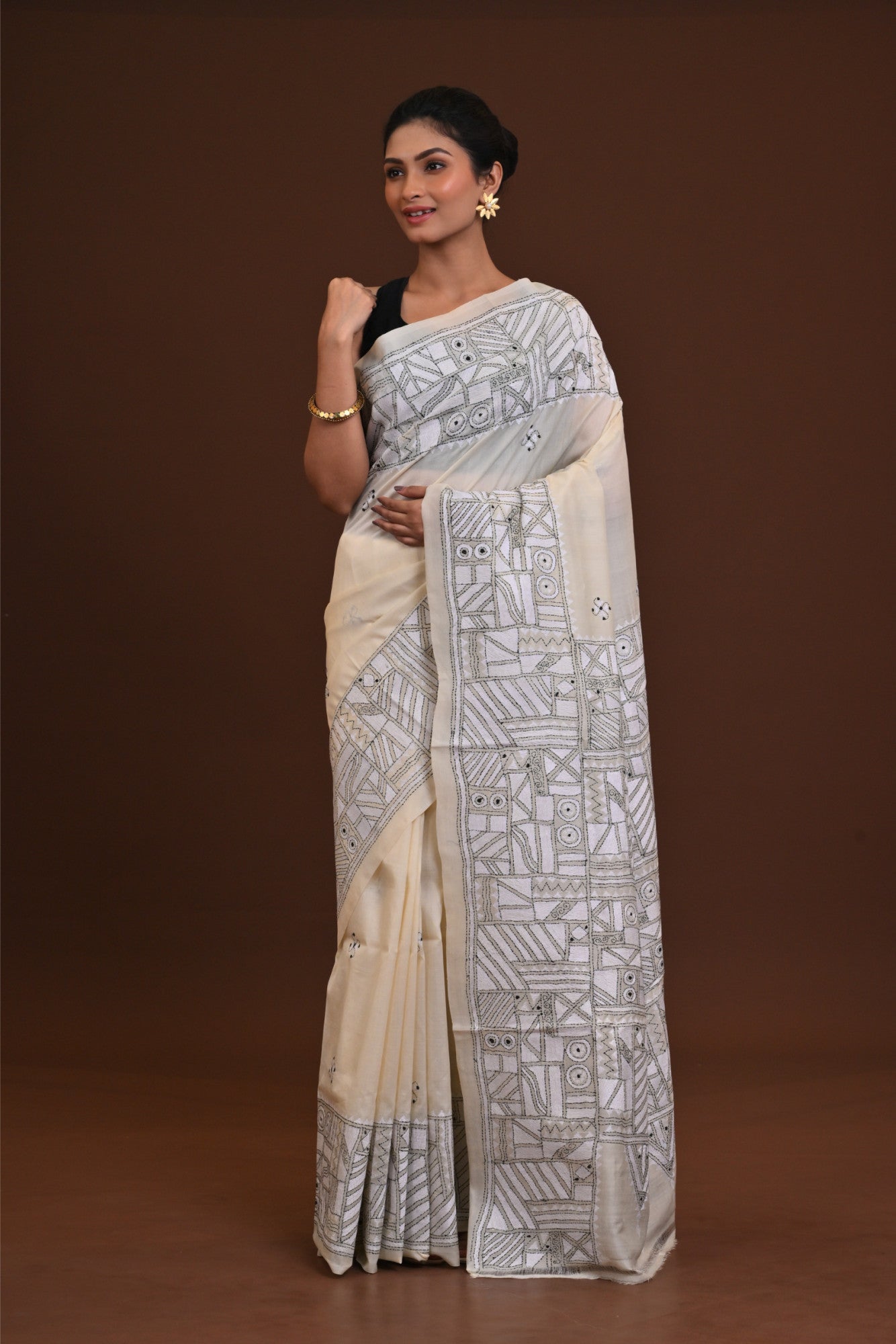 Pure Silk Kantha Saree Thumbnail