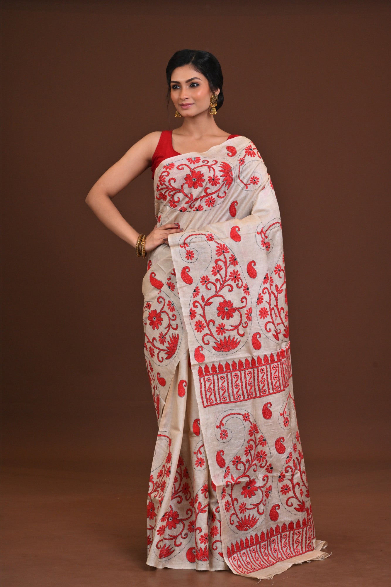 Pure Silk Kantha Saree