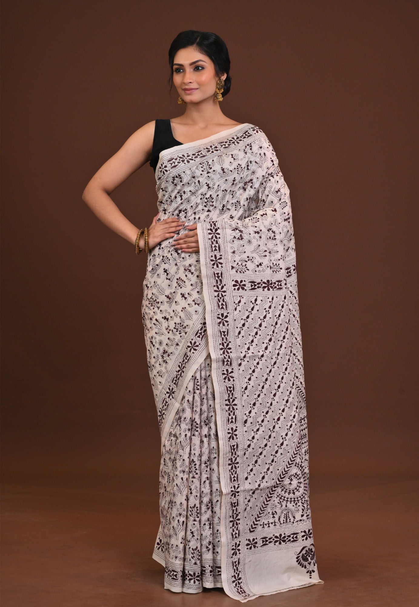 Pure Silk Kantha Saree