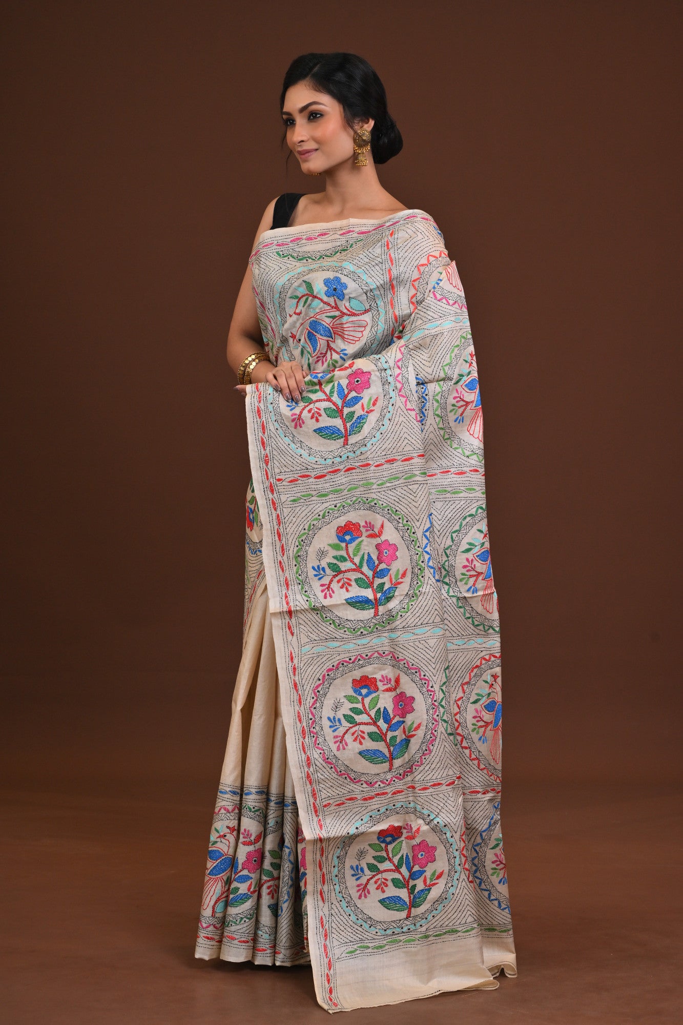 SILK KANTHA SAREE