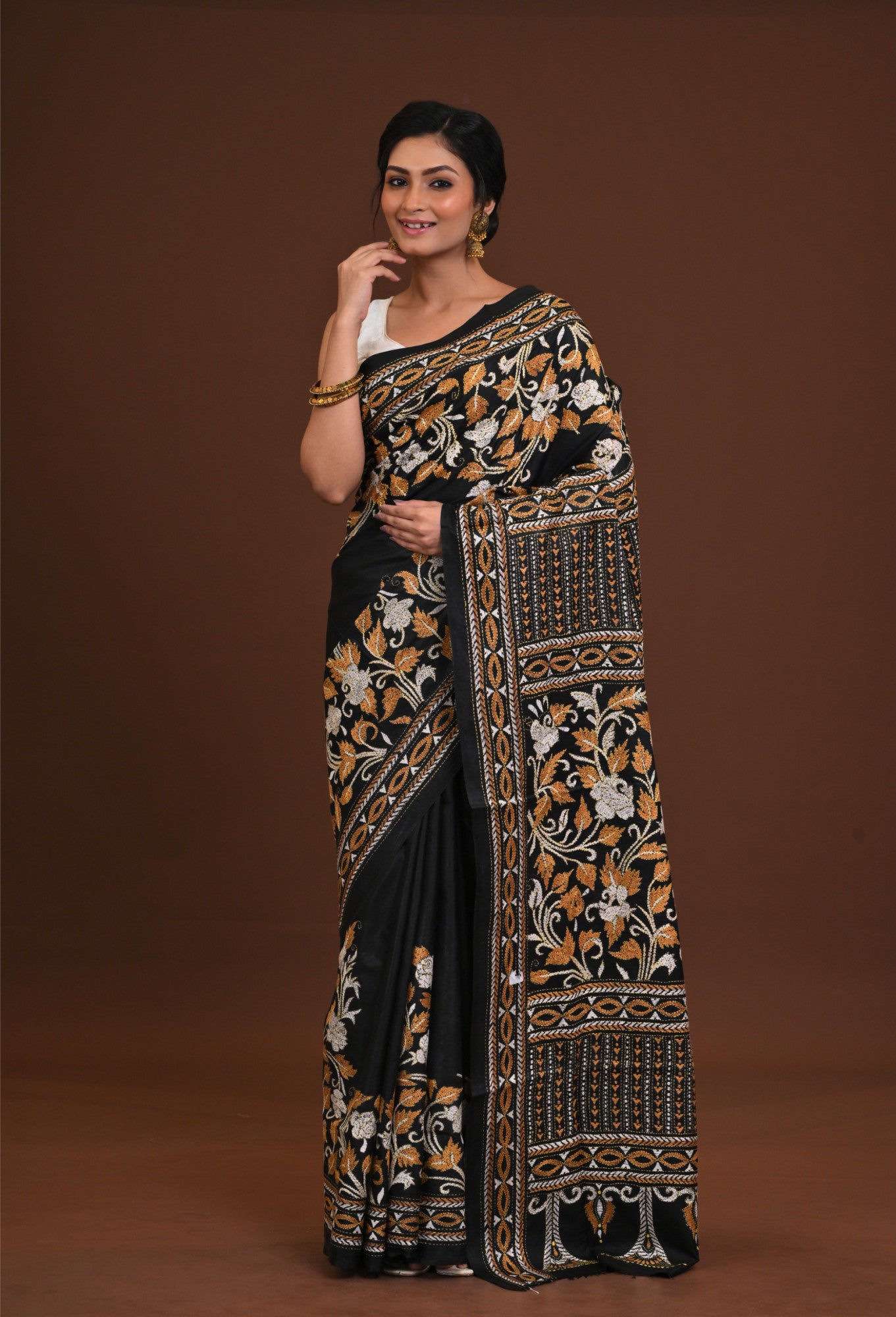 Pure Silk Kantha Saree Thumbnail