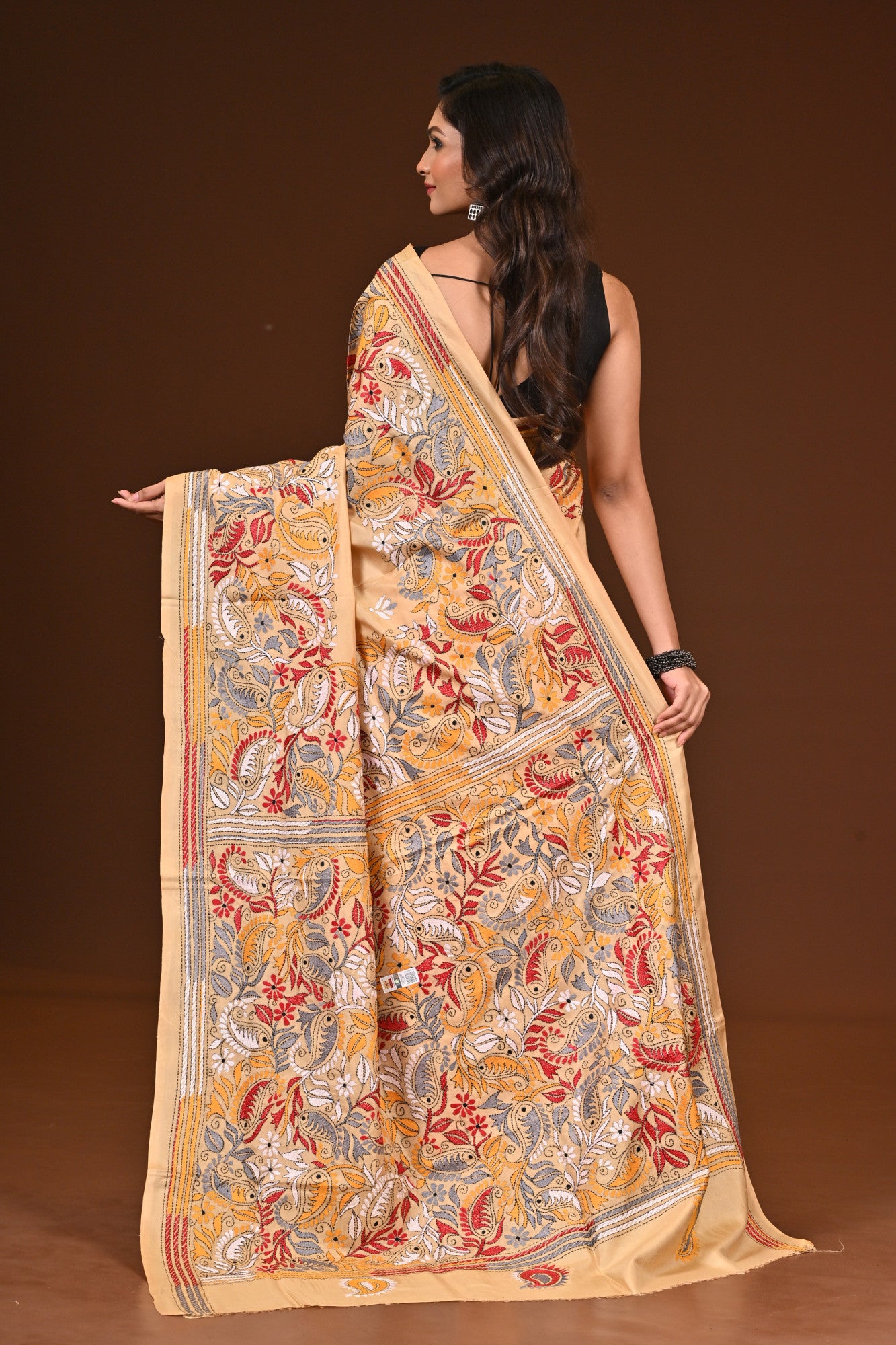 PURE SILK KANTHA SAREE Thumbnail
