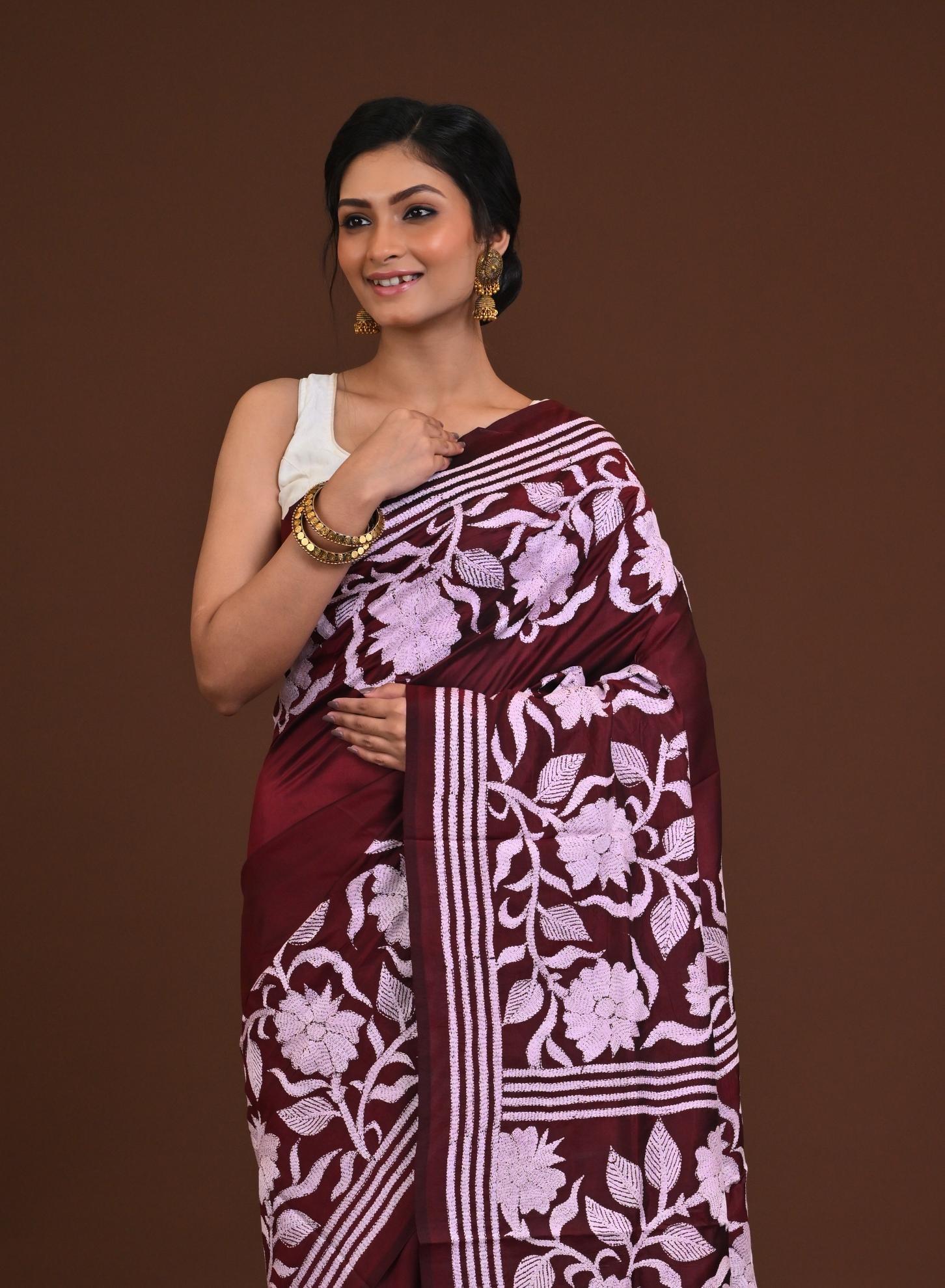 Pure Silk Kantha Saree