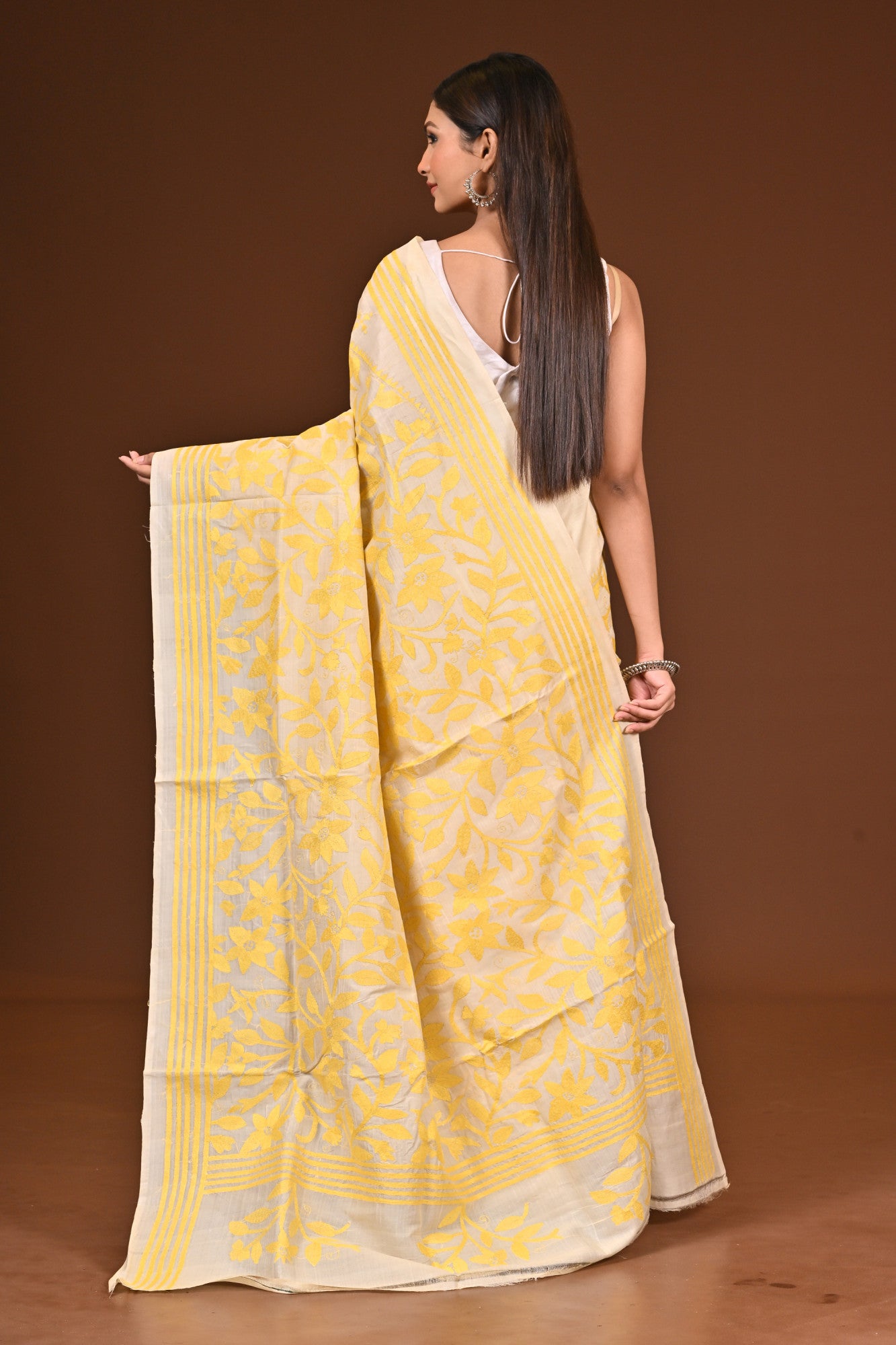 PURE  SILK KANTHA SAREE Thumbnail