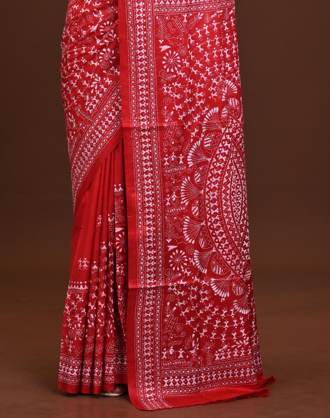 Pure Silk Kantha Saree Thumbnail