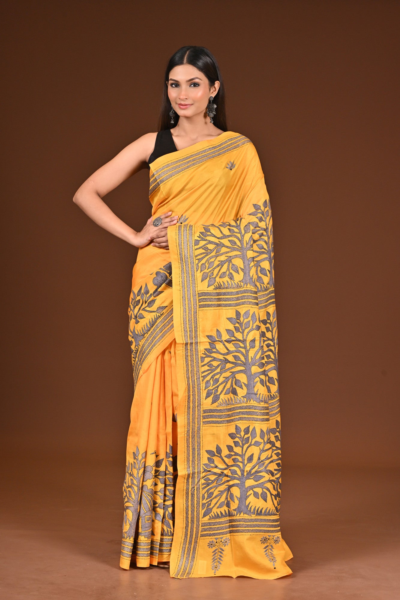 PURE  SILK KANTHA SAREE
