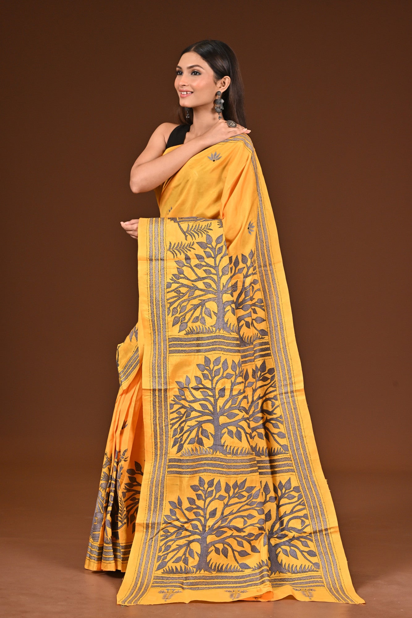 PURE  SILK KANTHA SAREE Thumbnail