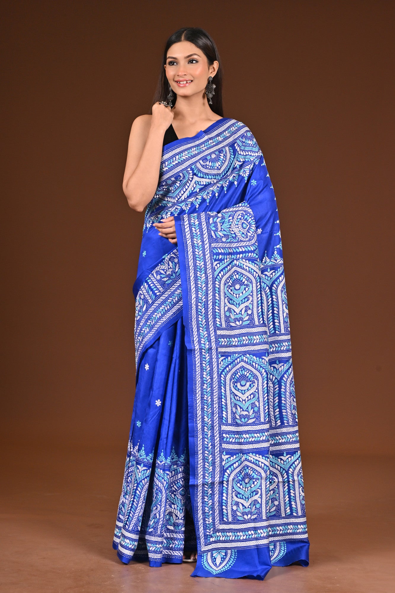 PURE  SILK KANTHA SAREE
