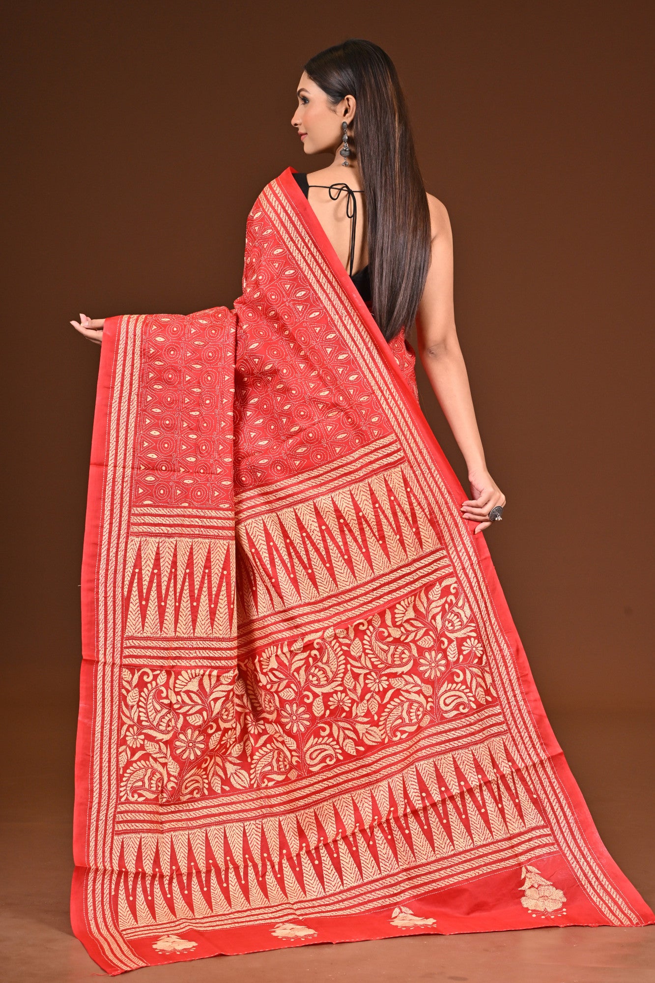 PURE  SILK KANTHA SAREE Thumbnail