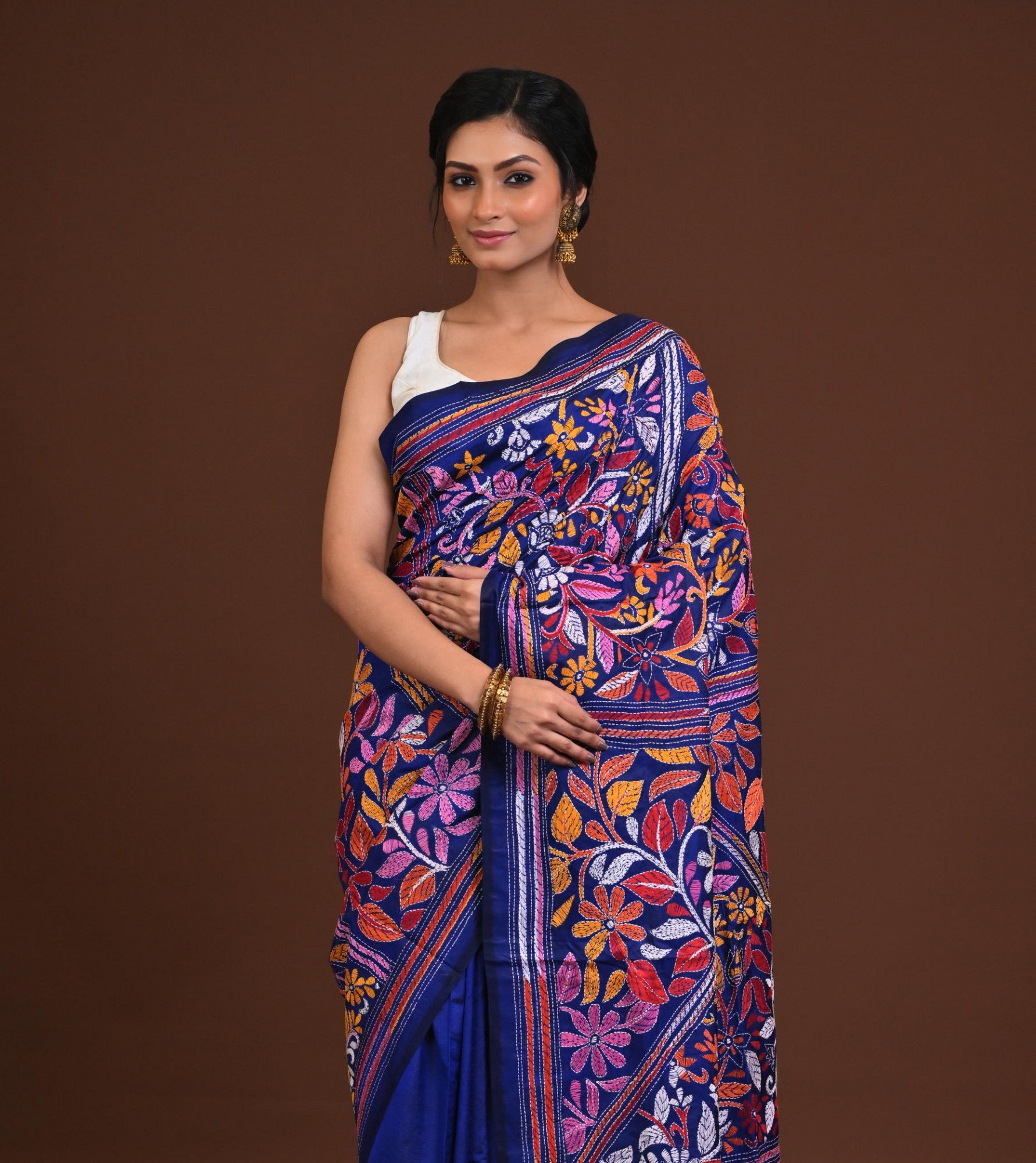 Pure Silk Kantha Saree Thumbnail