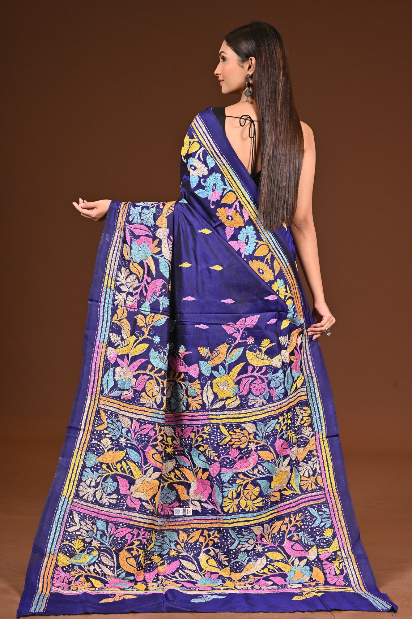 PURE  SILK KANTHA SAREE Thumbnail