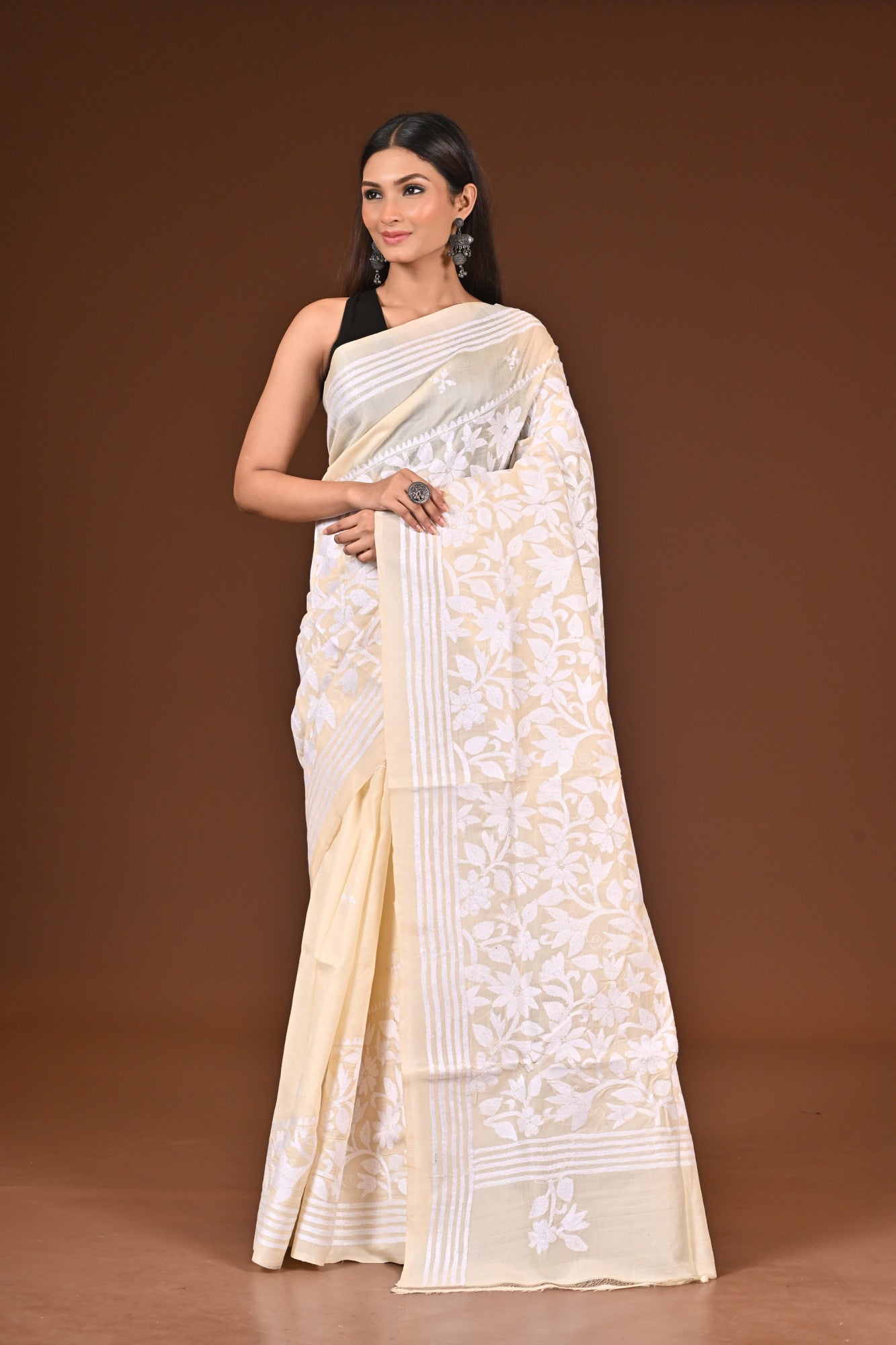 PURE  SILK KANTHA SAREE Thumbnail