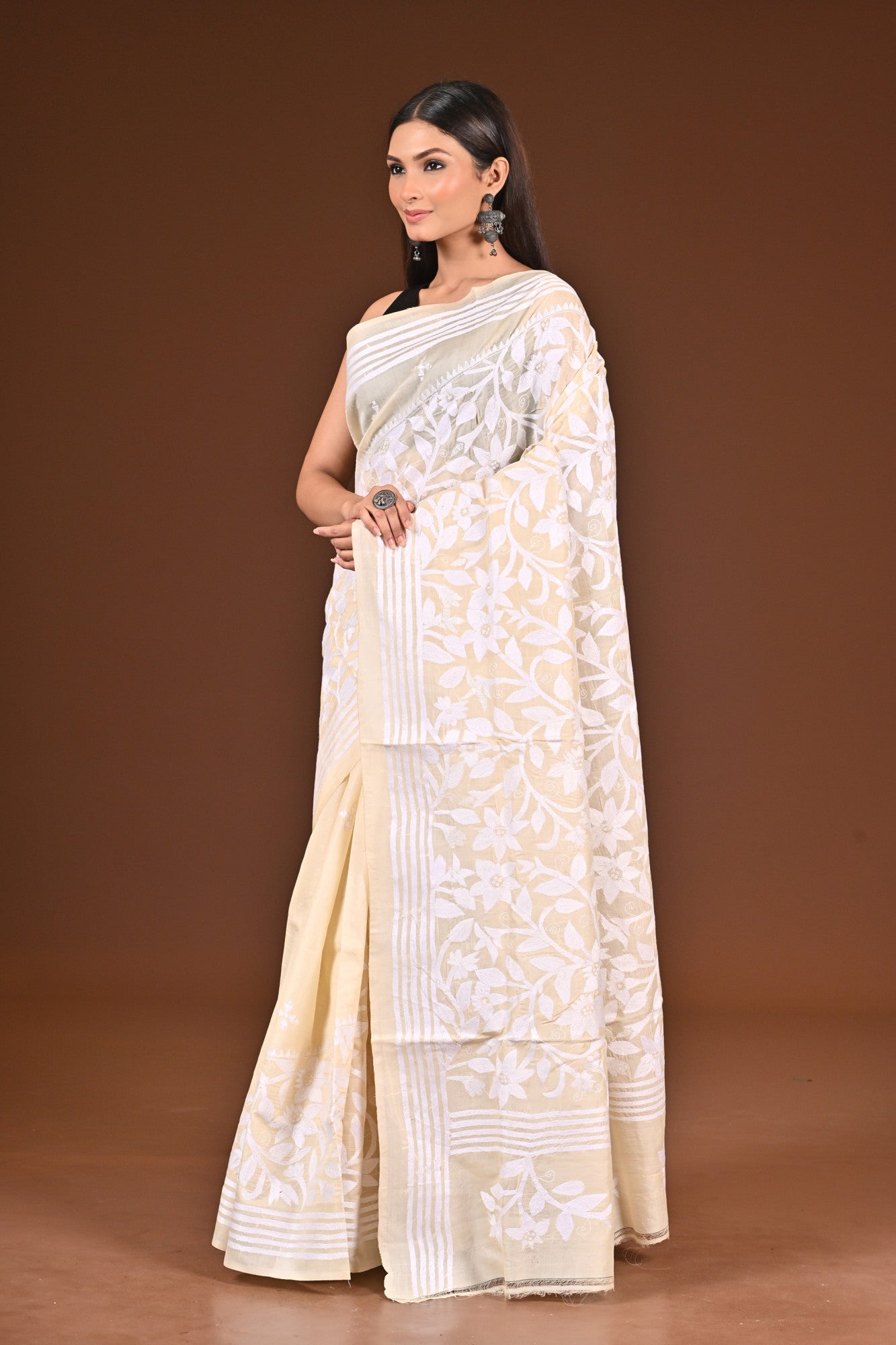 PURE  SILK KANTHA SAREE Thumbnail