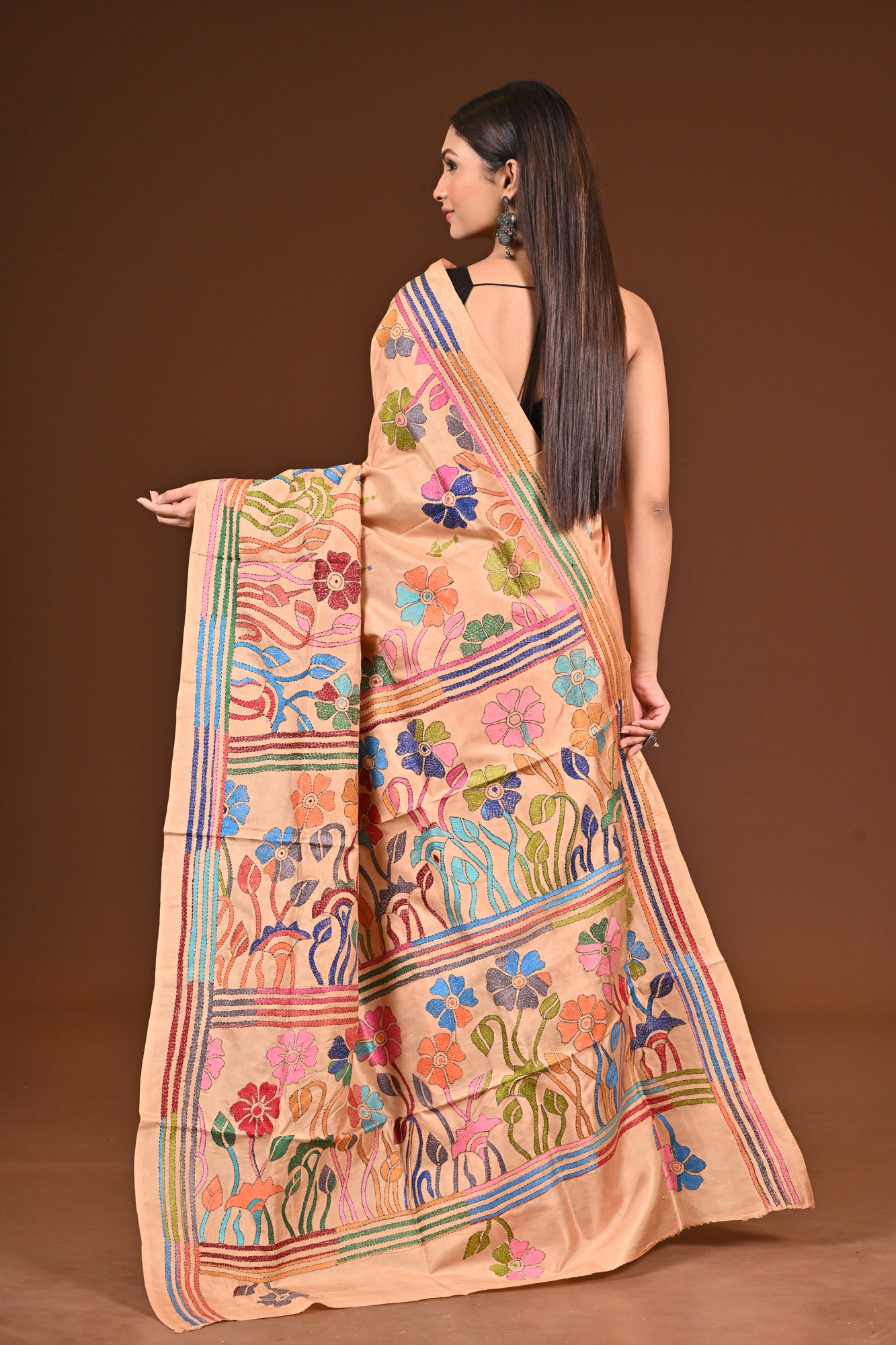 PURE  SILK KANTHA SAREE Thumbnail