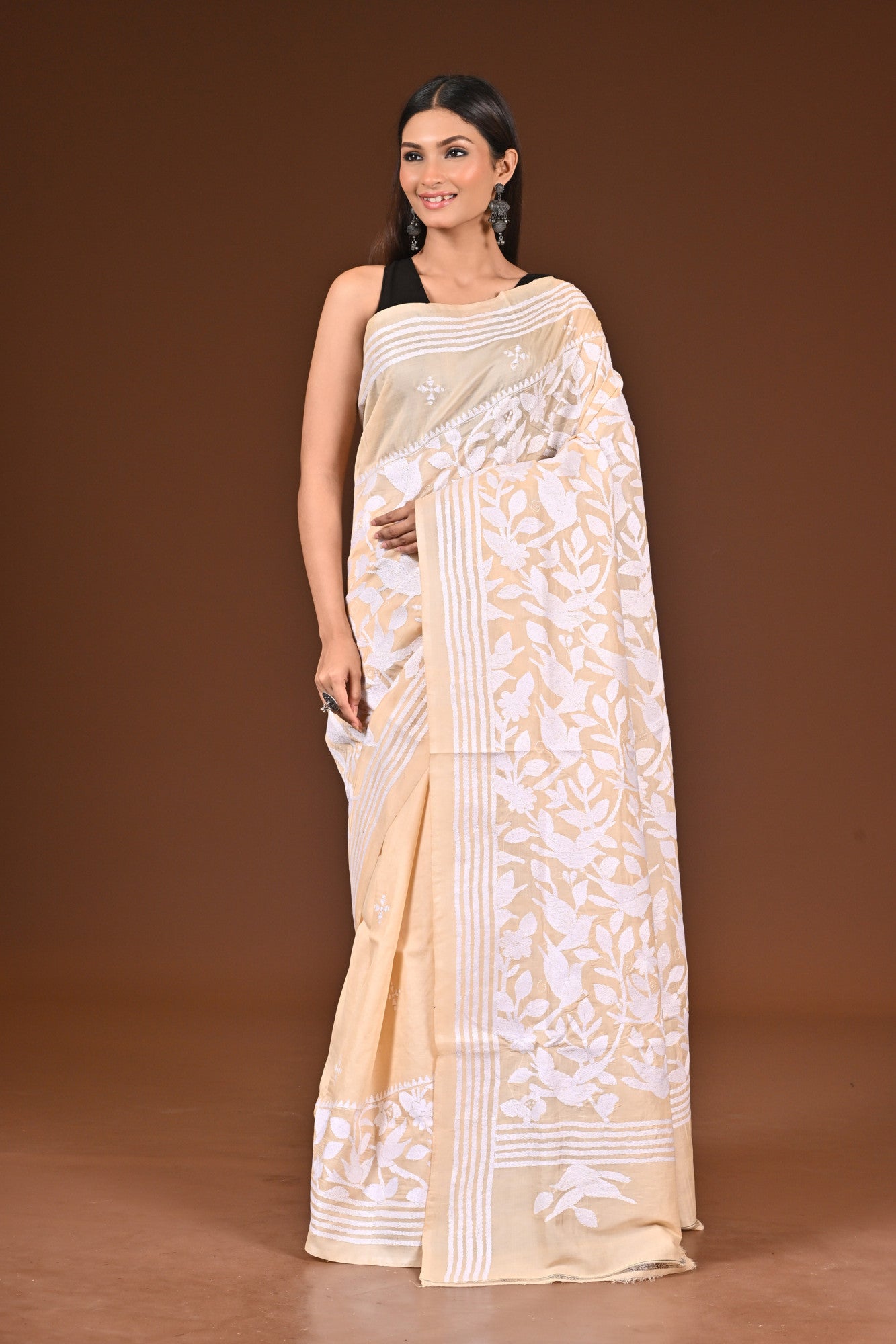 PURE  SILK KANTHA SAREE Thumbnail